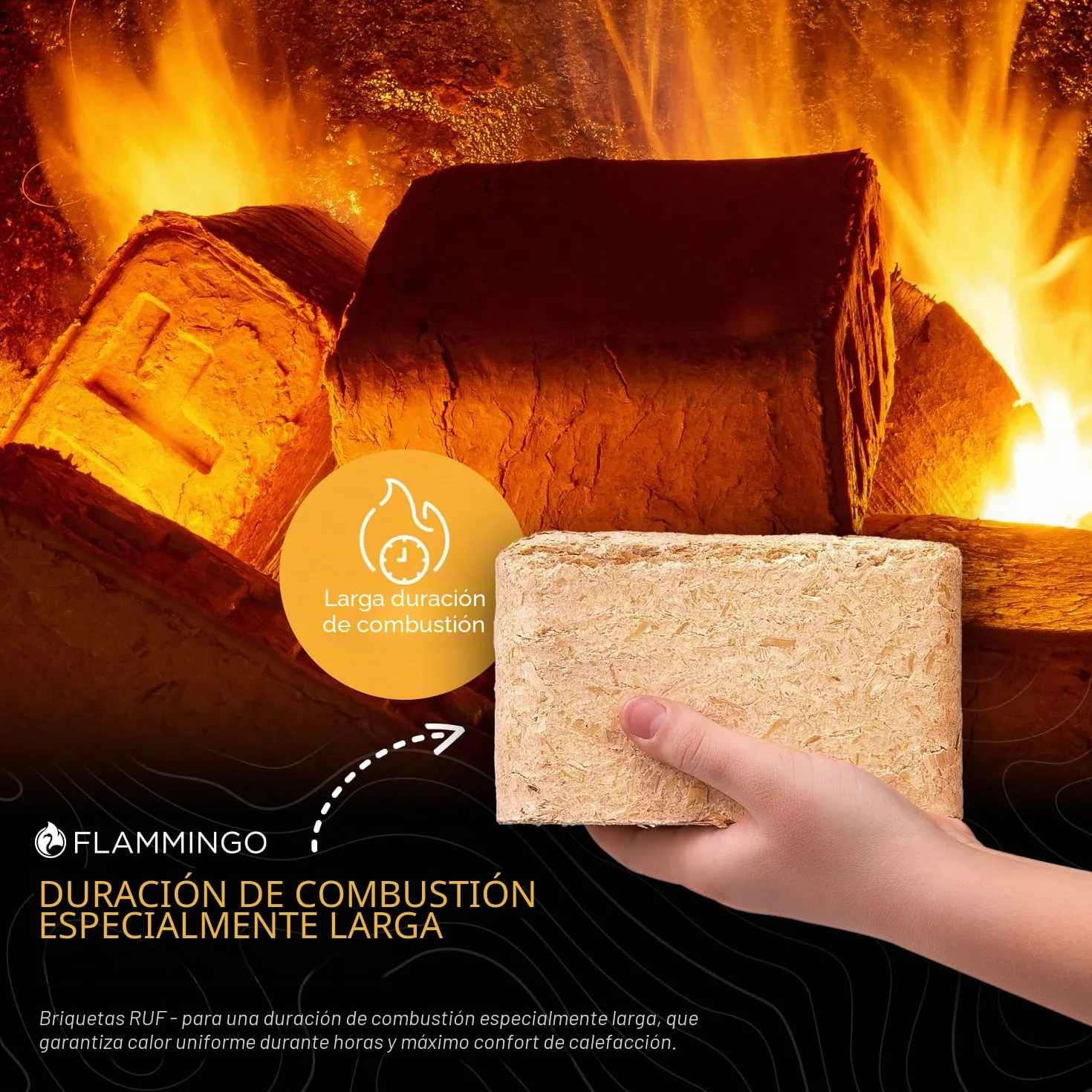 Briquetas de madera RUF roble, 40 kg, chimenea de leña, estufa, briqueta, carbón, calefacción de madera