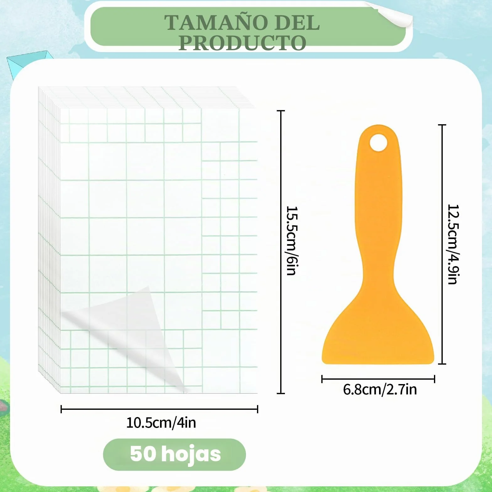 Hojas Laminadas Autosellantes Transparentes Impermeables 6 Pulgadas sin Máquina con Rascador