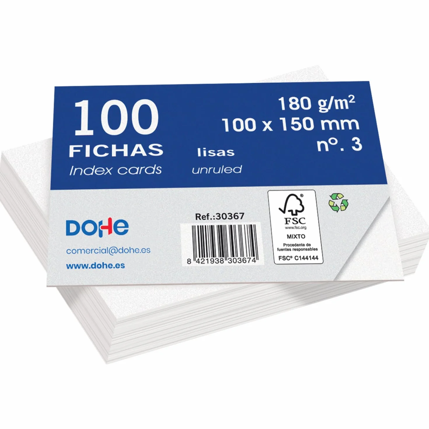 Tarjetas para Escribir Notas A6 180 gr/m² Blanco - Dohe