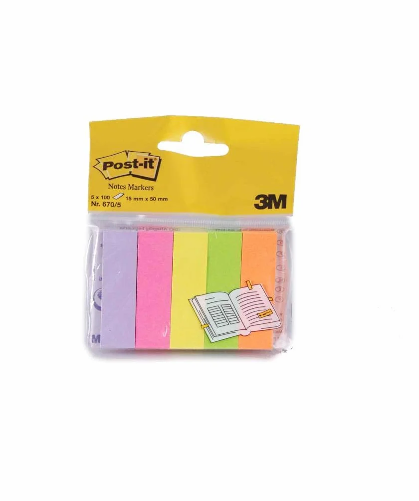 Post-it Mininotas, 5 colores surtidos, 5 blocs de 100 unidades
