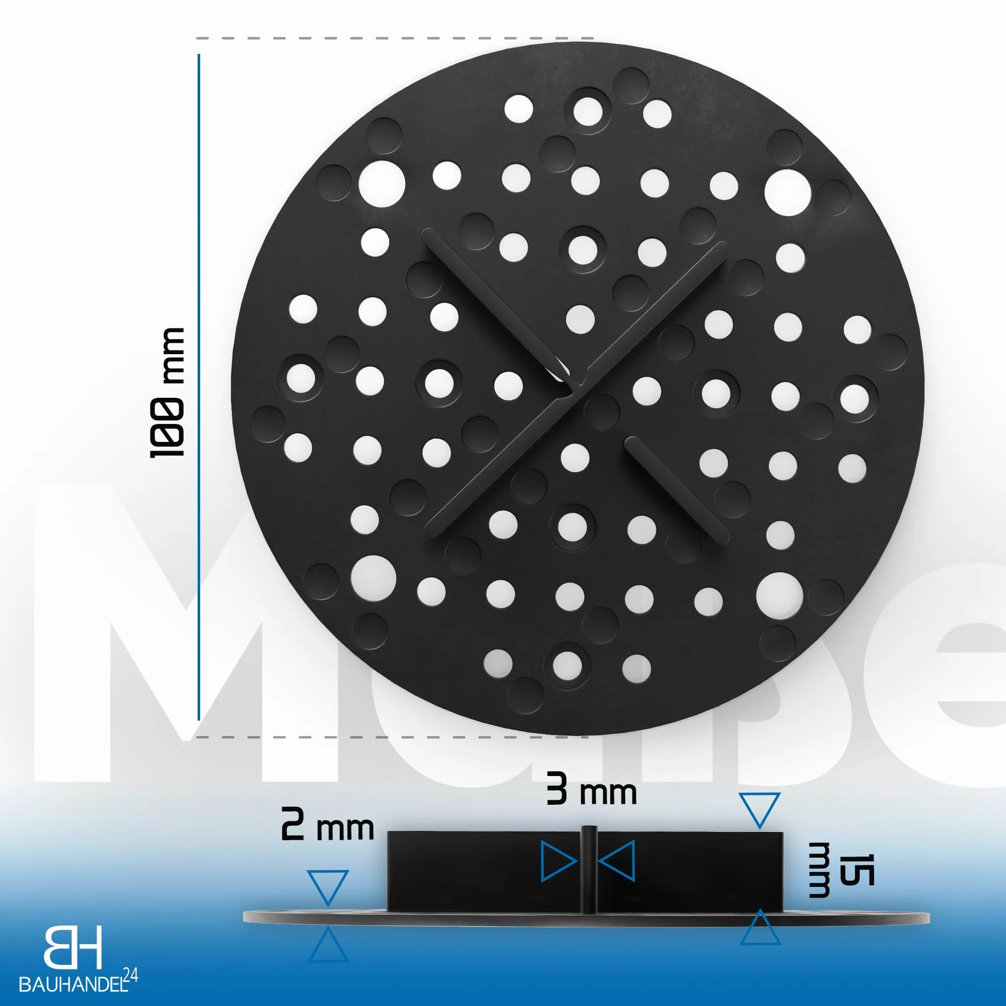 Bauhandel24 cruces para juntas 3 mm 50 unidades color negro cojinete de placas almohadillas con plato exterior cruces de juntas grava para exteriores rodamiento de grava terraza balcón piedra