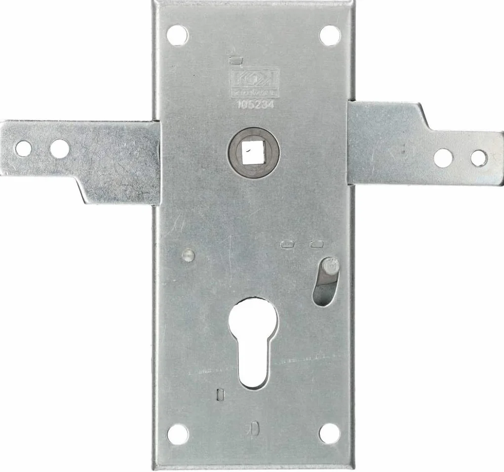KOTARBAU® Cerradura para puertas de garaje batientes, puertas de entrada a almacenes, rejas, Cerradura de embutir, Cerradura para puertas y portones 60 mm, Cerradura para portones y puertas de acceso