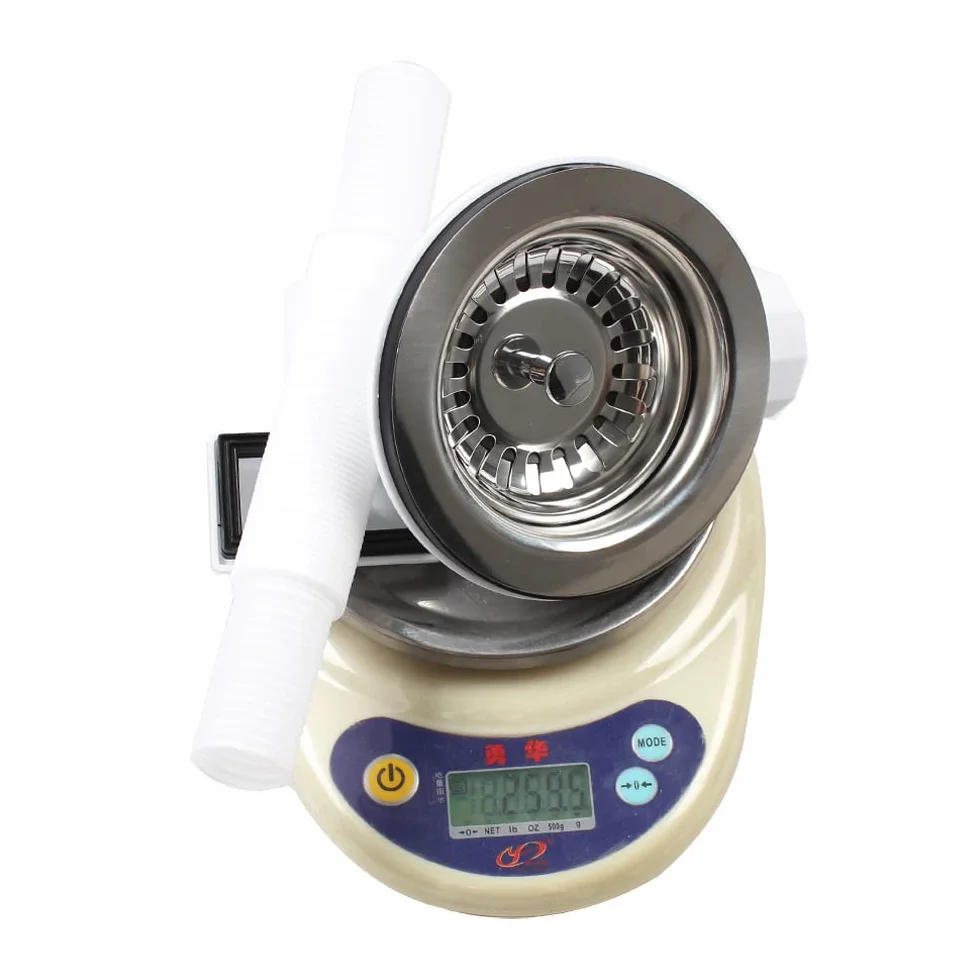 Talea Acero inoxidable 304 Tornillo largo de 5,5 cm Fregadero de cocina 114 mm Desagüe tipo cuenco Colador de desagüe con rebosadero 2 tipos de rebosadero XK186GE