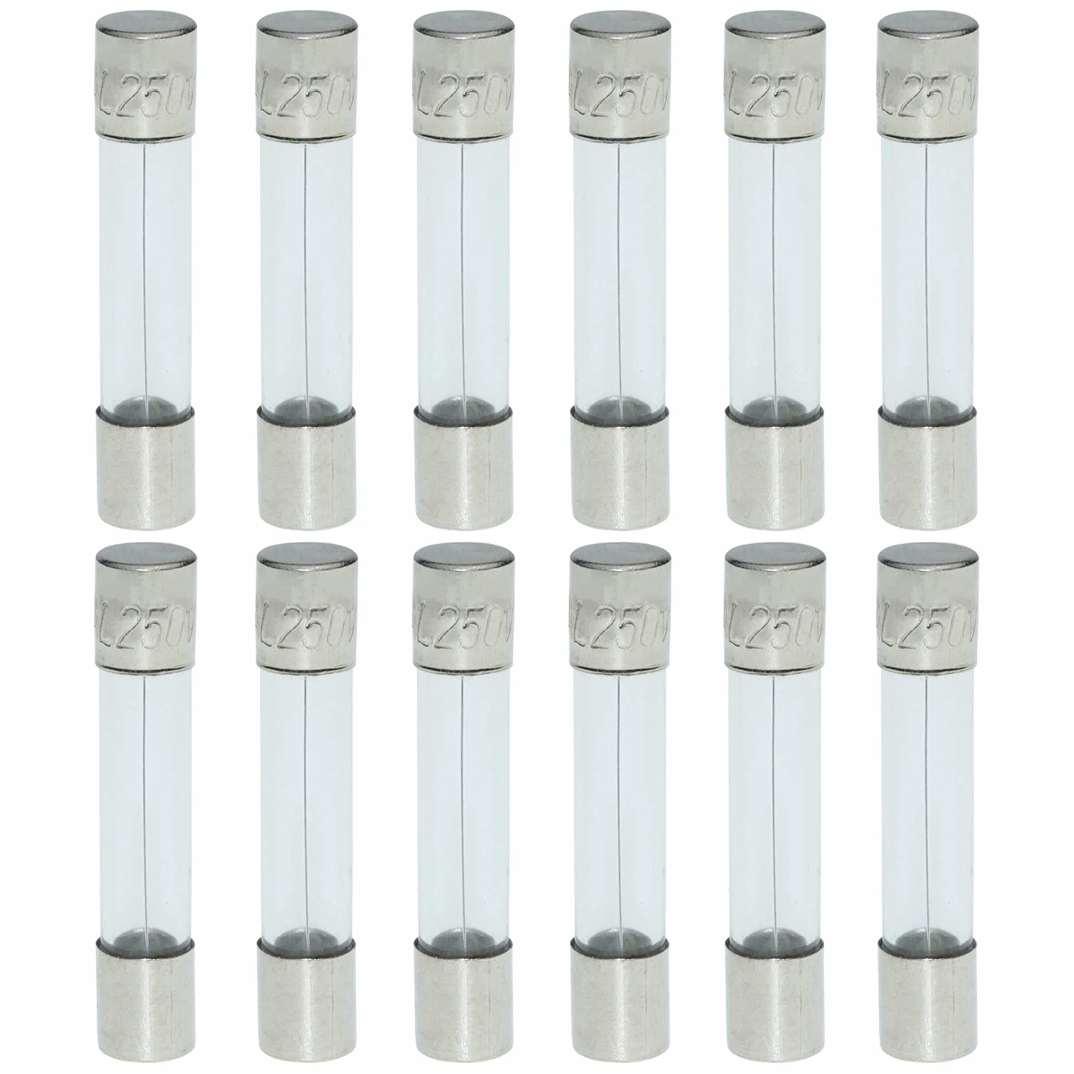 AUKENIEN 15 Valores 150 Piezas 6X30MM 250V Fusibles Cristal 0,5A 1A 1,5A 2A 2,5A 3A 5A 6A 7A 8A 10A 15A 20A 25A 30A de Tubo de Vidrio de Fusión Rápida Surtido Soplo Soplado Rápido Kit Fusible