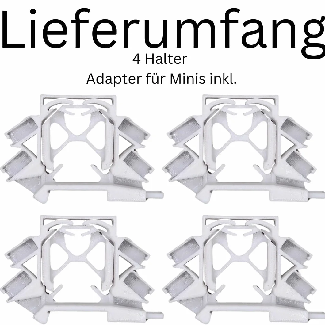 Soporte de montaje Printtastisch compatible con 42 modelos de relé Shelly – Plus 1, 1PM, 2PM, Mini, Gen3, Gen4, i4 DC, Regulador, RGBW2, Wave, EM, AddOn, DALI, Persiana – WAGO 221, PETG, 4 unidades