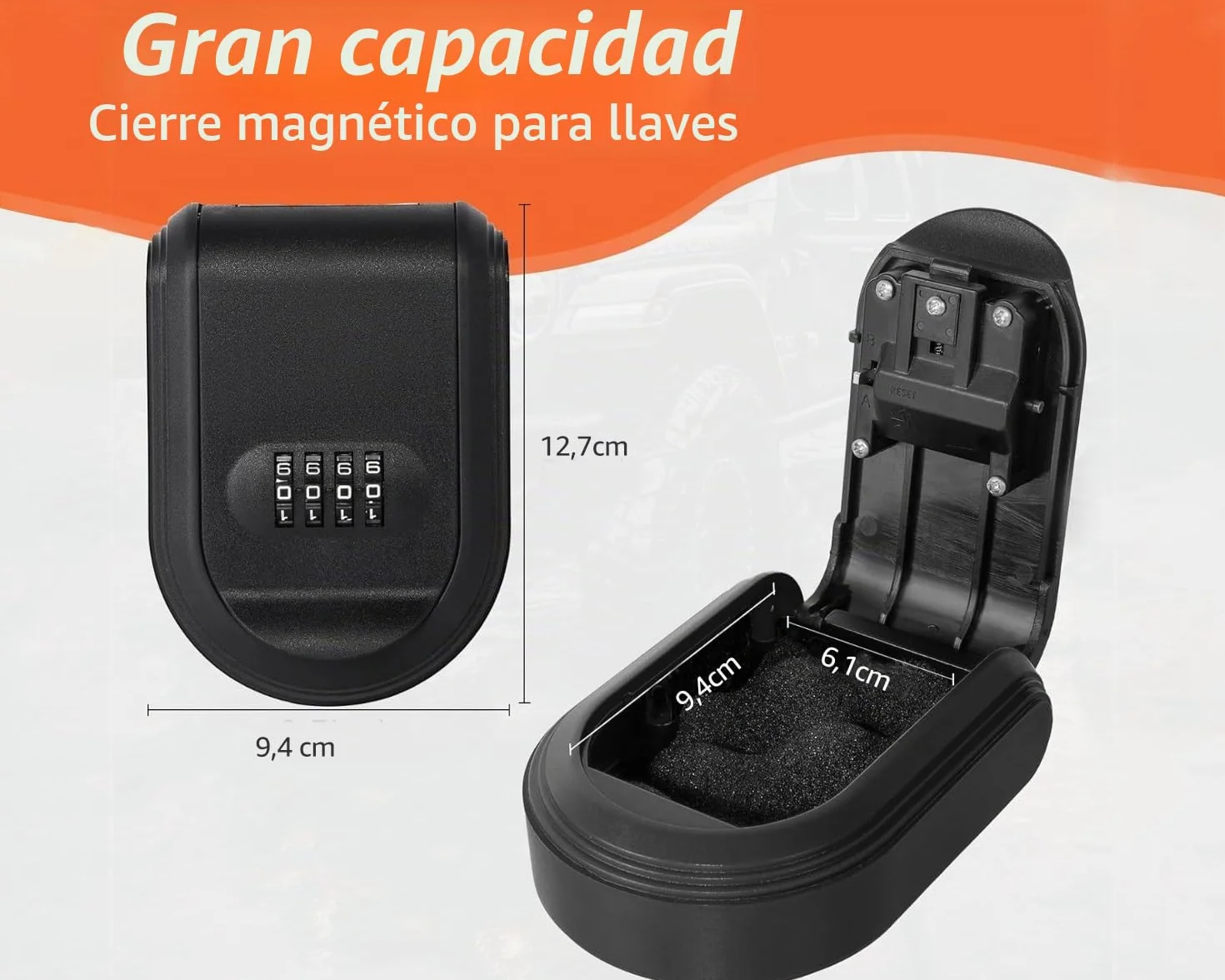 Caja de Seguridad para Llaves de Coche Magnéticas con Combinación de 4 Dígitos, Caja Fuerte para Llaves Resistente a la Intemperie y al óxido, Armarios de Llaves Montada en la Pared
