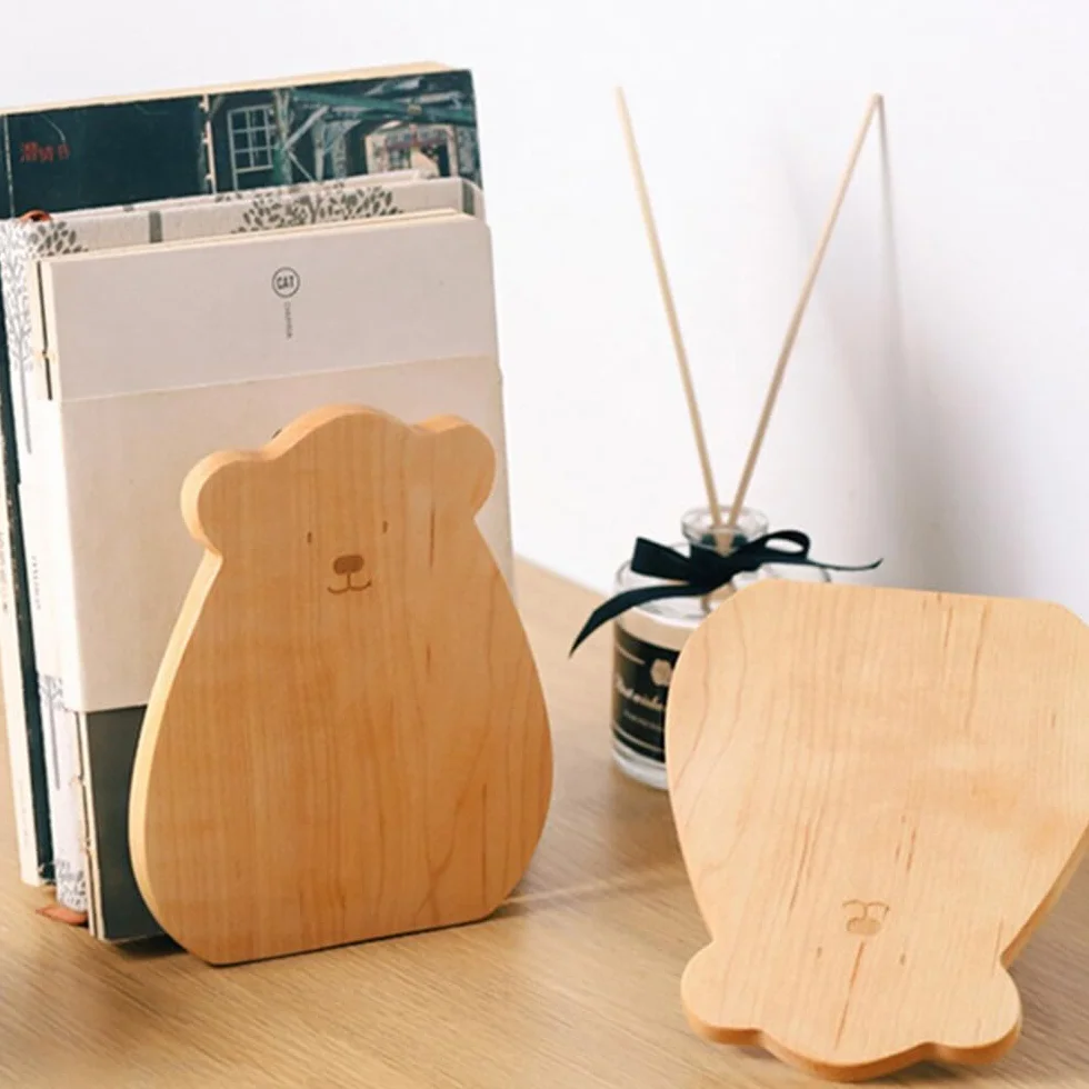 Sujetalibros de Madera de Haya 12x15 cm Antideslizantes para Estantes