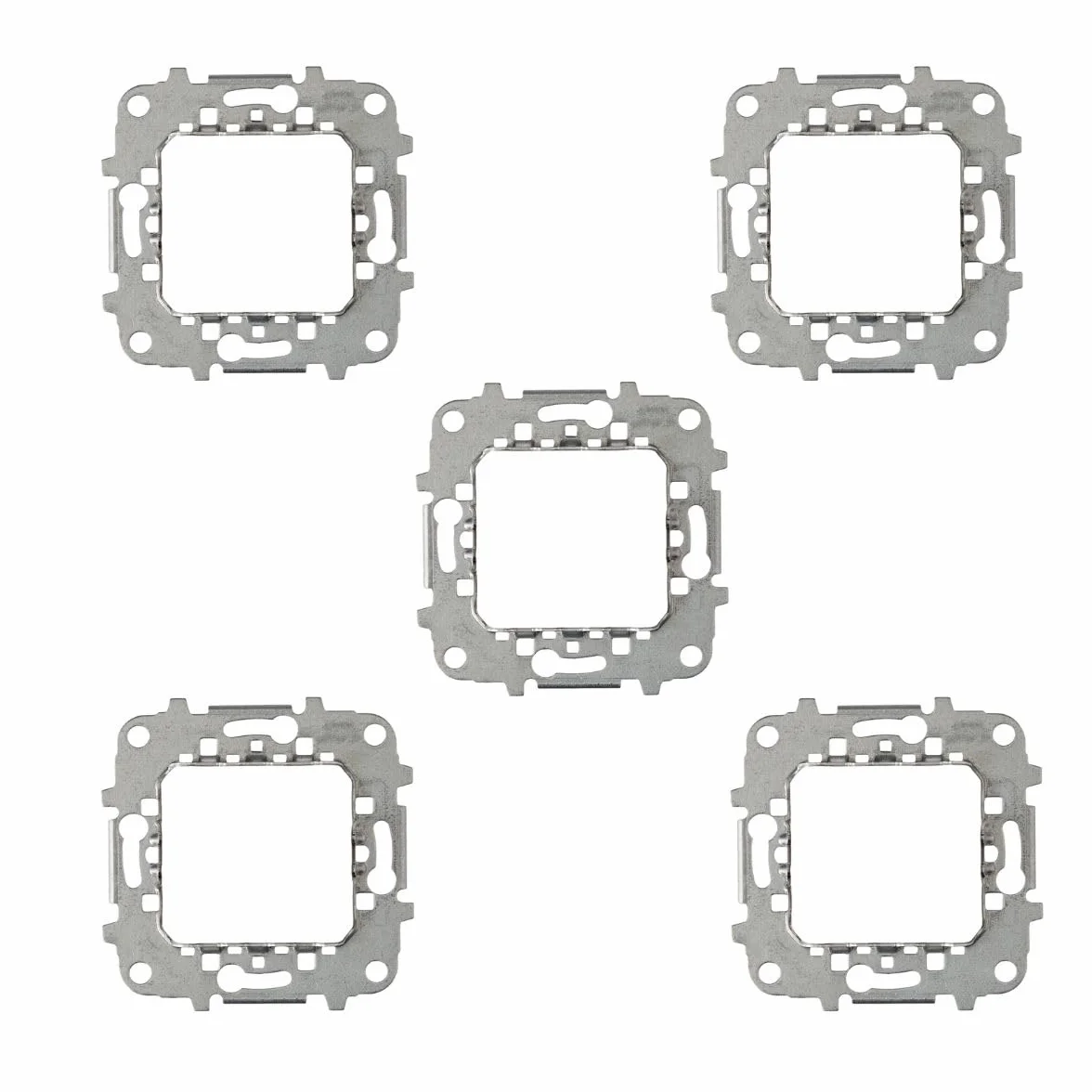 RASMACOR | Pack de 5 Bastidores para mecanismos Niessen Zenit | Bastidor empotrar metálico | Sin Garras | Ref N2271.9 | Pack 5 unidades