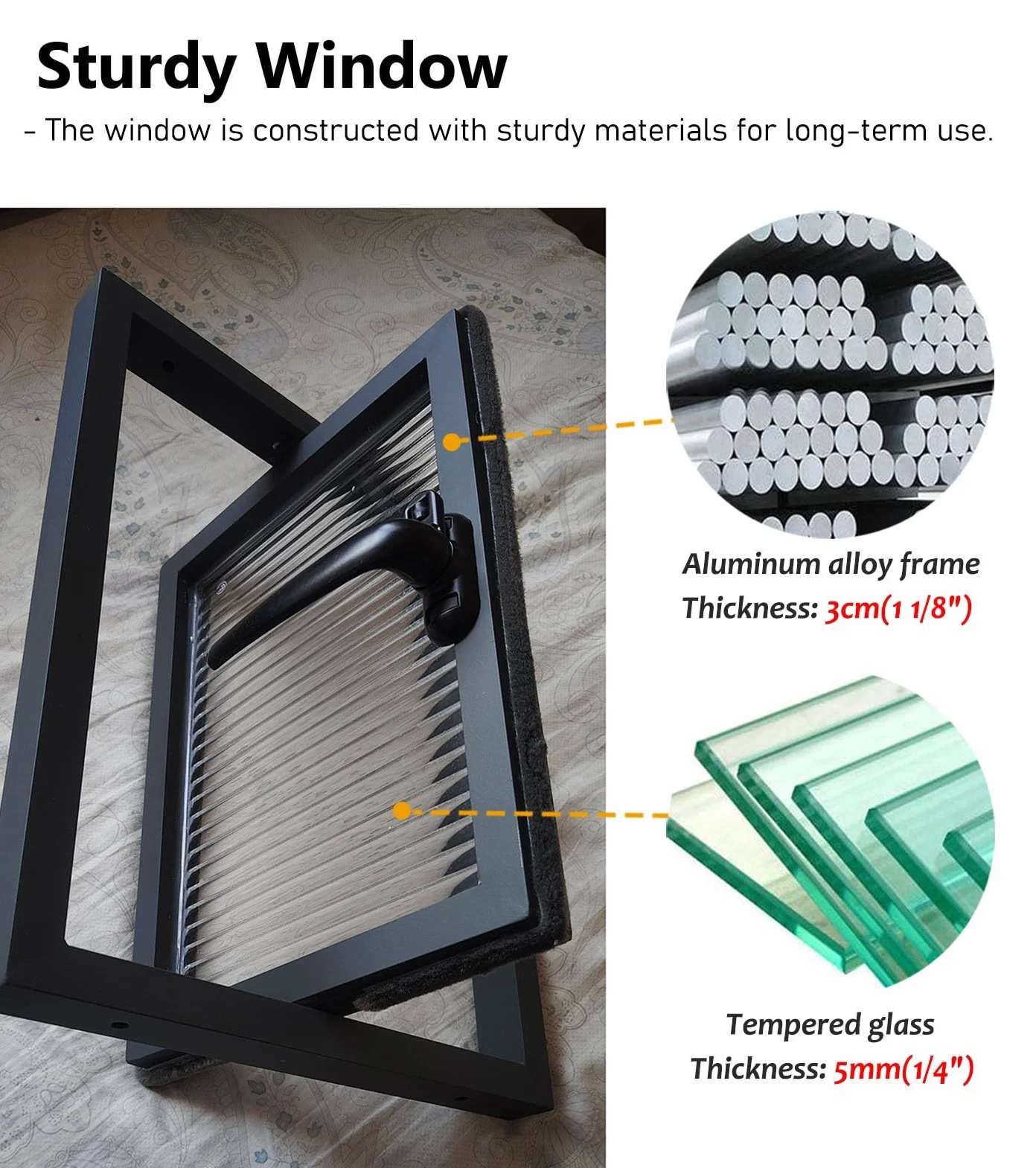 Ventanas Ventana de Baño Pivotante de 360 ​​grados con Vidrio Estriado, Ventana de Travesaño de Cobertizo con Manija, Ventanas de Reemplazo Rectangulares, Ventana Empotrada para Garaje/oficina(White,9