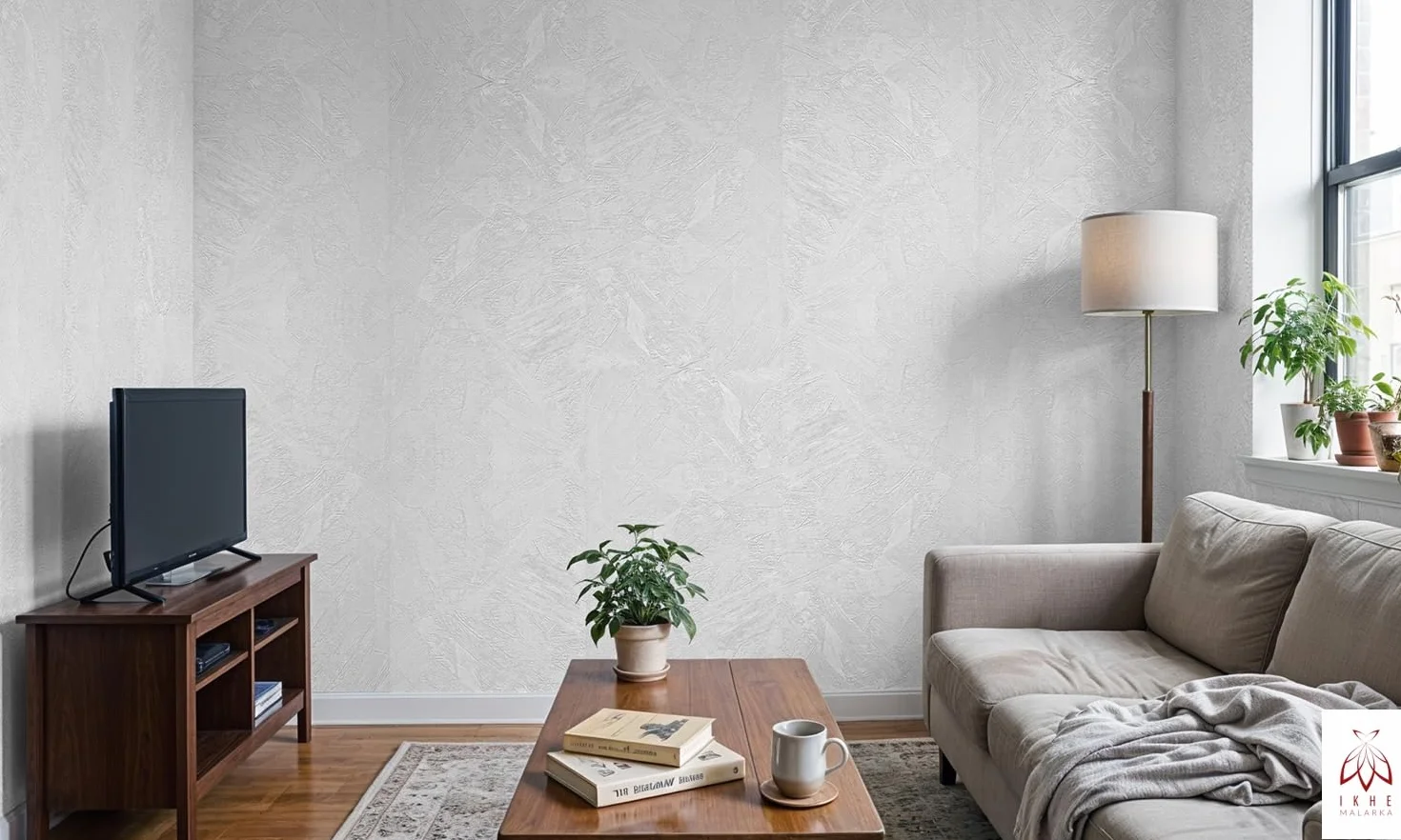 I K H E Malarka SXP - Rollo de revestimiento de pared autoadhesivo 3D de 1,8 m², 60 x 300 cm, panel de pared flexible en aspecto de hormigón y piedra, resistente al agua y aislamiento térmico, papel