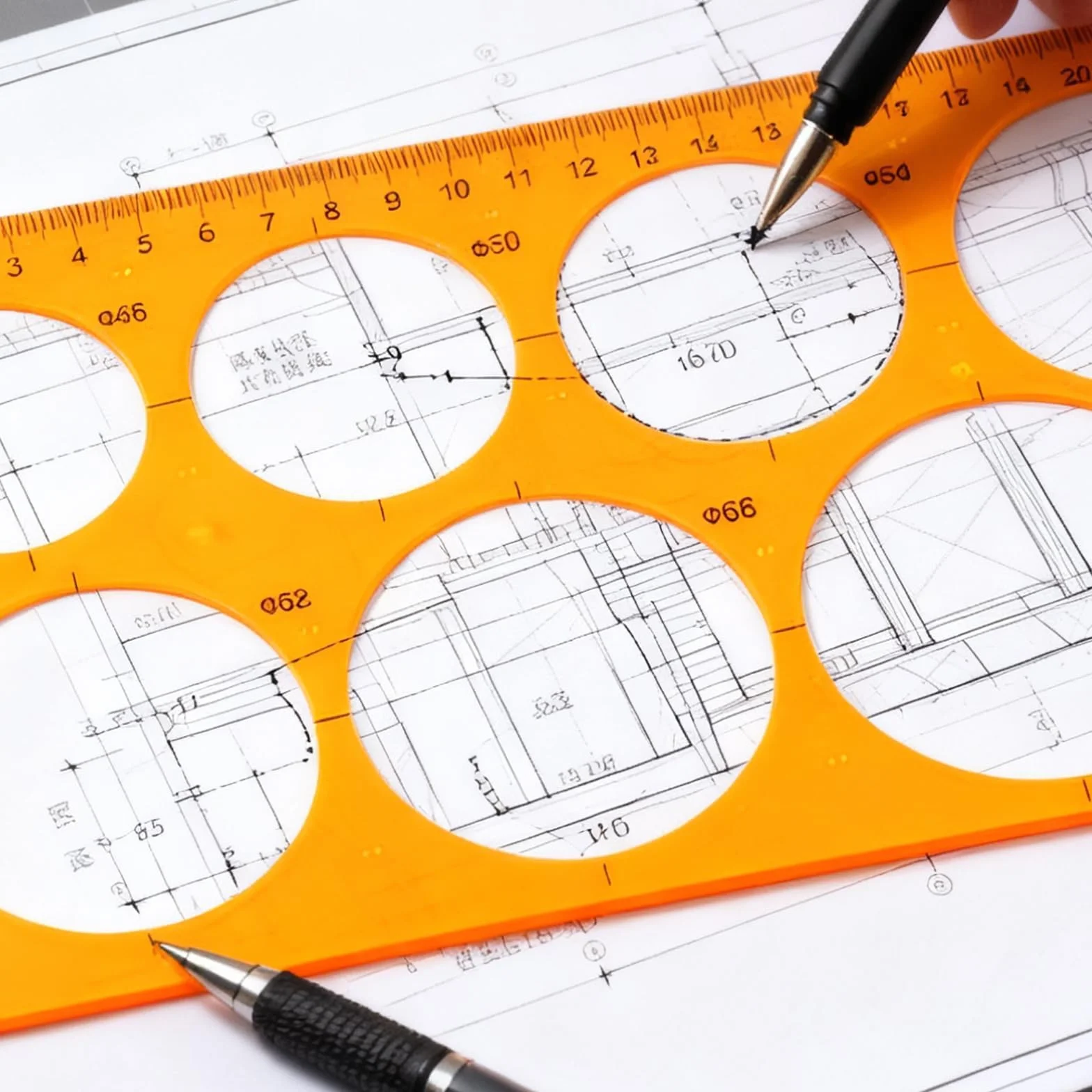 Plantillas para Dibujar, Plantilla Circulos Circular de Plástico Reutilizable, Regla Circular con 36 y 7 Círculos para Oficina Escuela