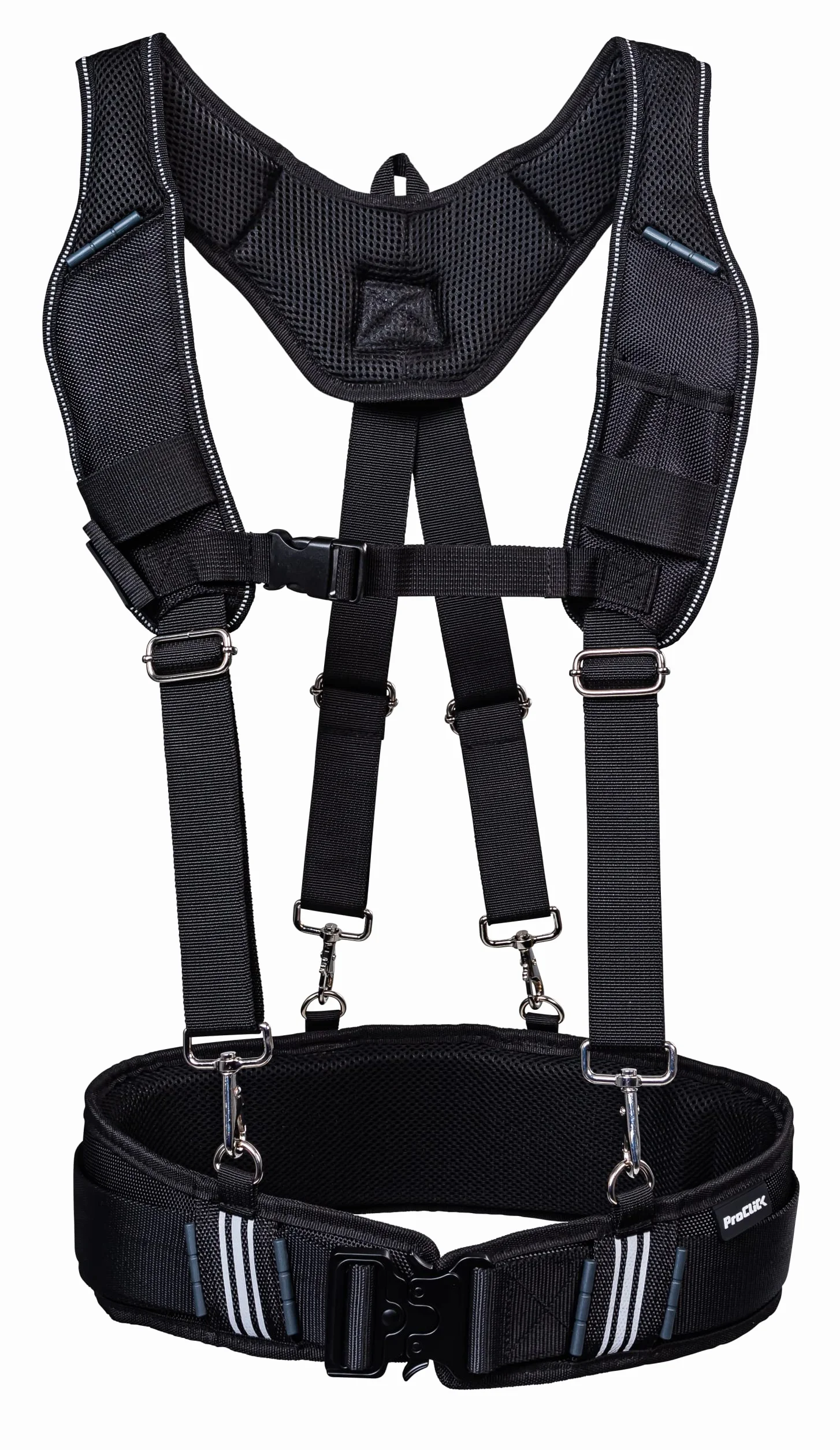 Wfix ProClick - Cintura profesional para herramientas en tejido sintético de alta resistencia BS Systems, empresa conjunta de Bosch Sortimo, Negro , Suspenders L/XL