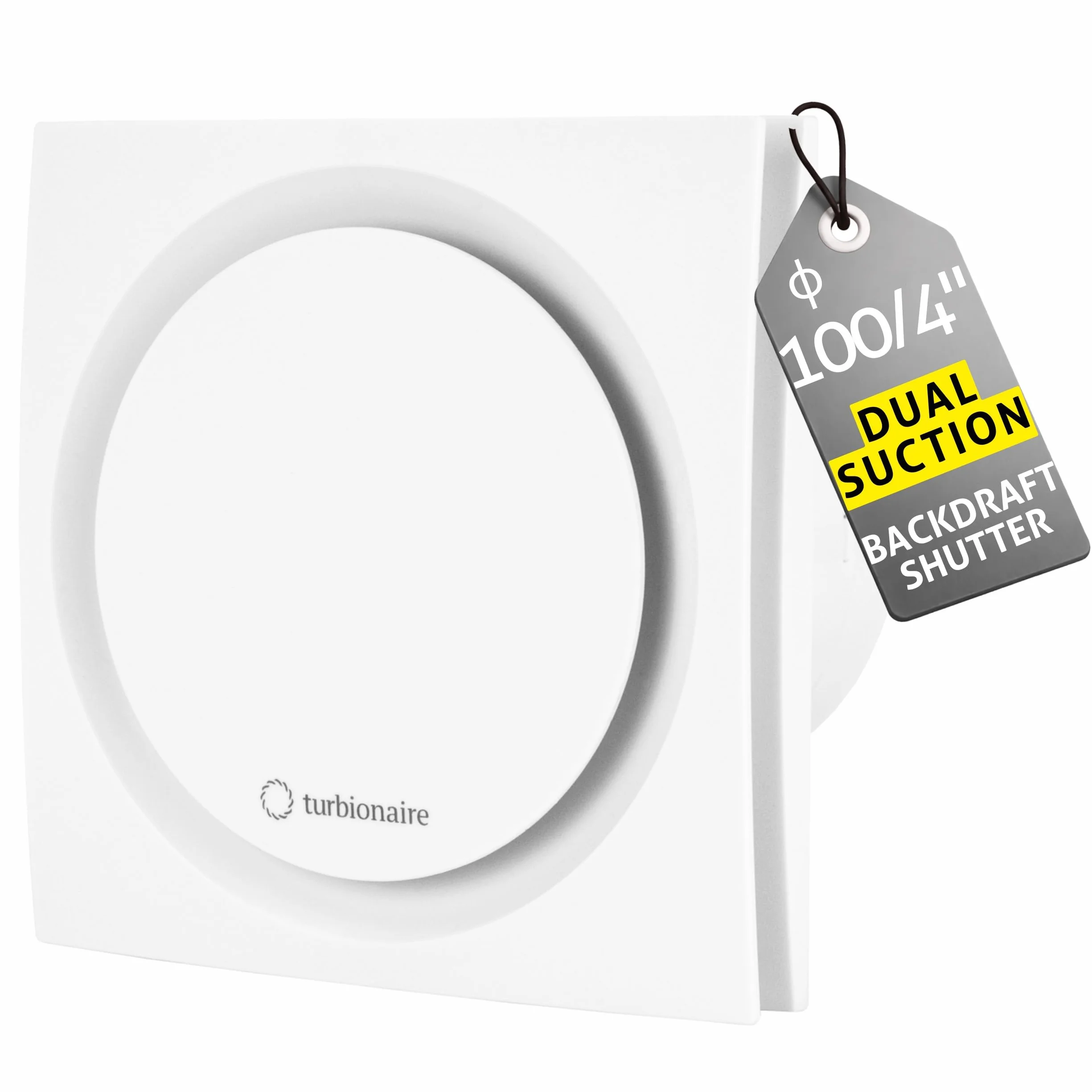 Turbionaire RING 100 SW Extractor de Baño 100 mm Doble aspiración perimetral y frontal Blanco mate IPX4 Silencioso