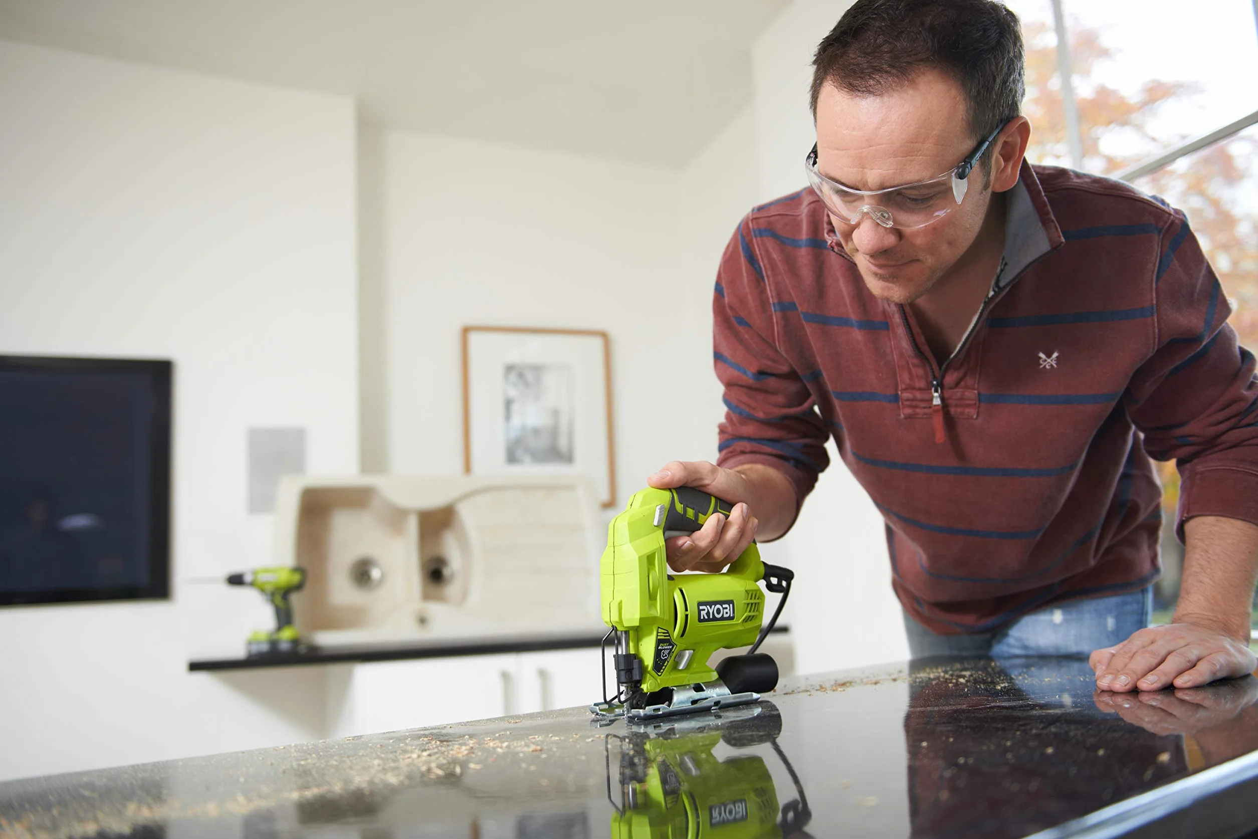 Ryobi RJS720-G power jigsaws 500 W 1,8 kg - Sierra eléctrica (Corriente alterna, 500 W, 1,8 kg, 7,2 cm, 3000 spm, 6 mm)