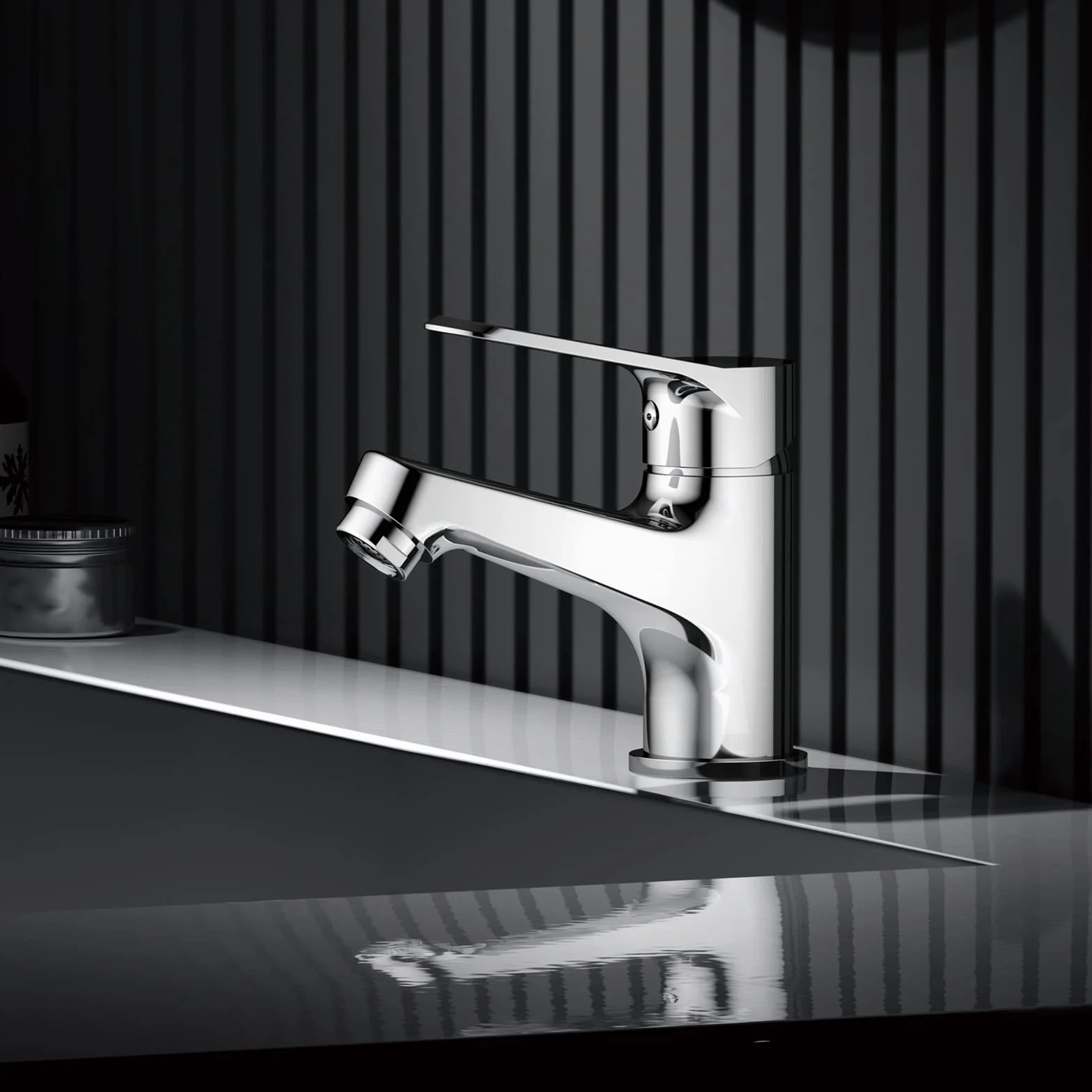 Ibergrif M11059 Grifo de Lavabo de Latón Cromado, 72 mm | Monomando para agua fría y caliente con cartucho cerámico, aireador, conexión G3/8 y accesorios de montaje