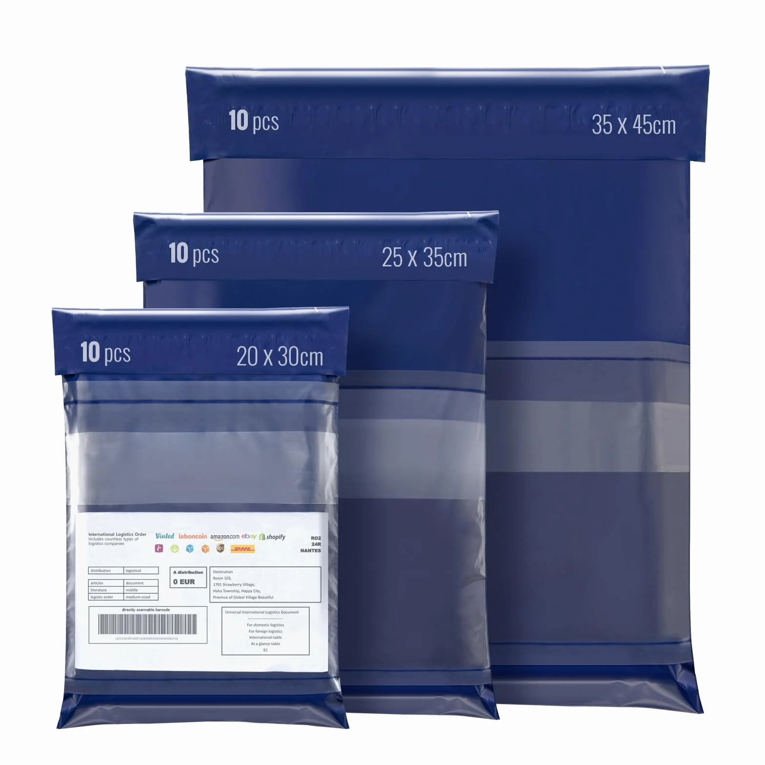 Bolsas para Envíos 30 Pcs Sobres Plástico Autoadhesivos Impermeable Opaco 3 Tamaños