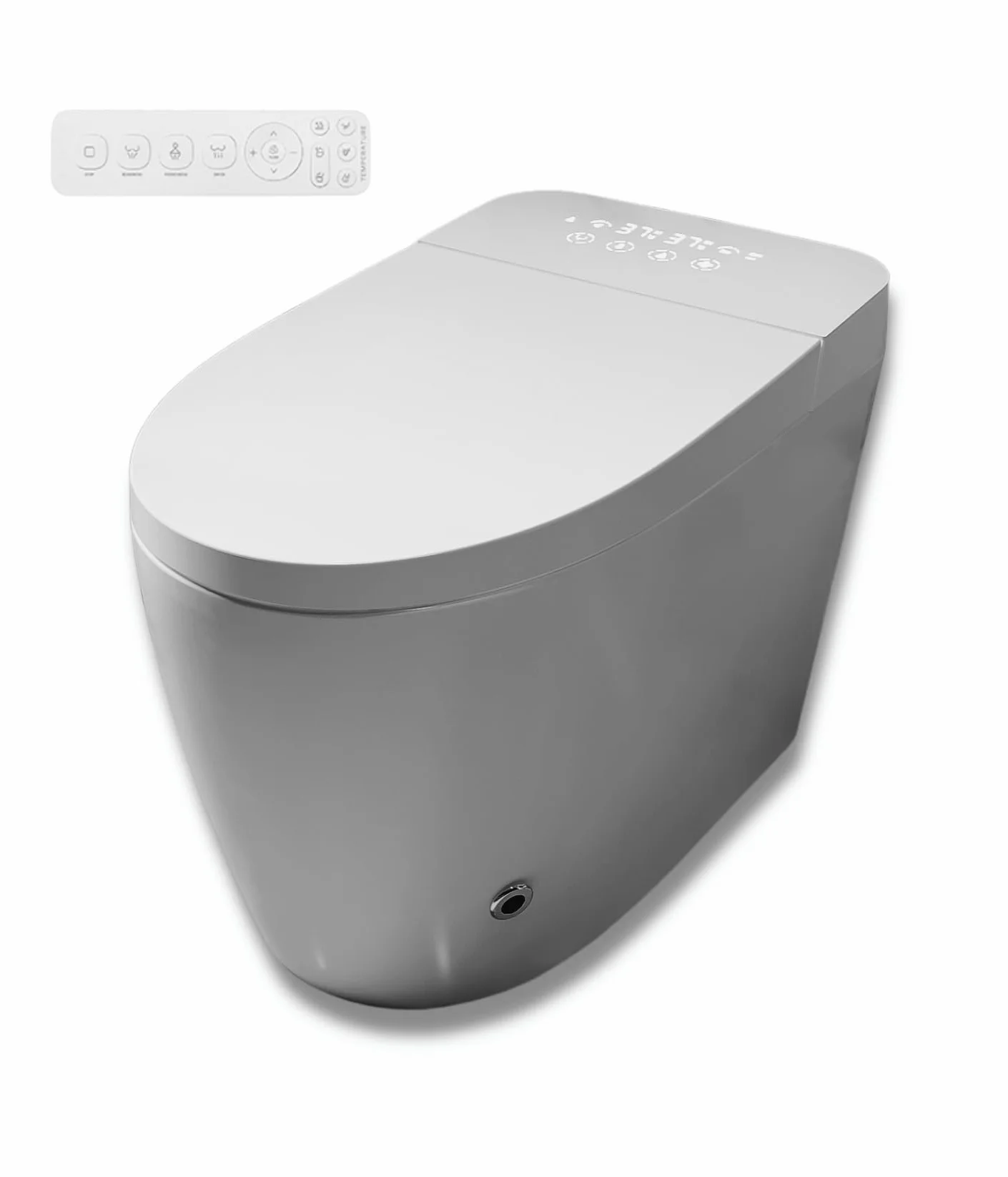 Nashi - Inodoro Japones | WC con Bidet | Agua Caliente, Taza calefactable y Secado | Asiento con Apertura y Cierre Automático | Autolimpieza y Esterilizador UV (Desagüe salida a suelo)