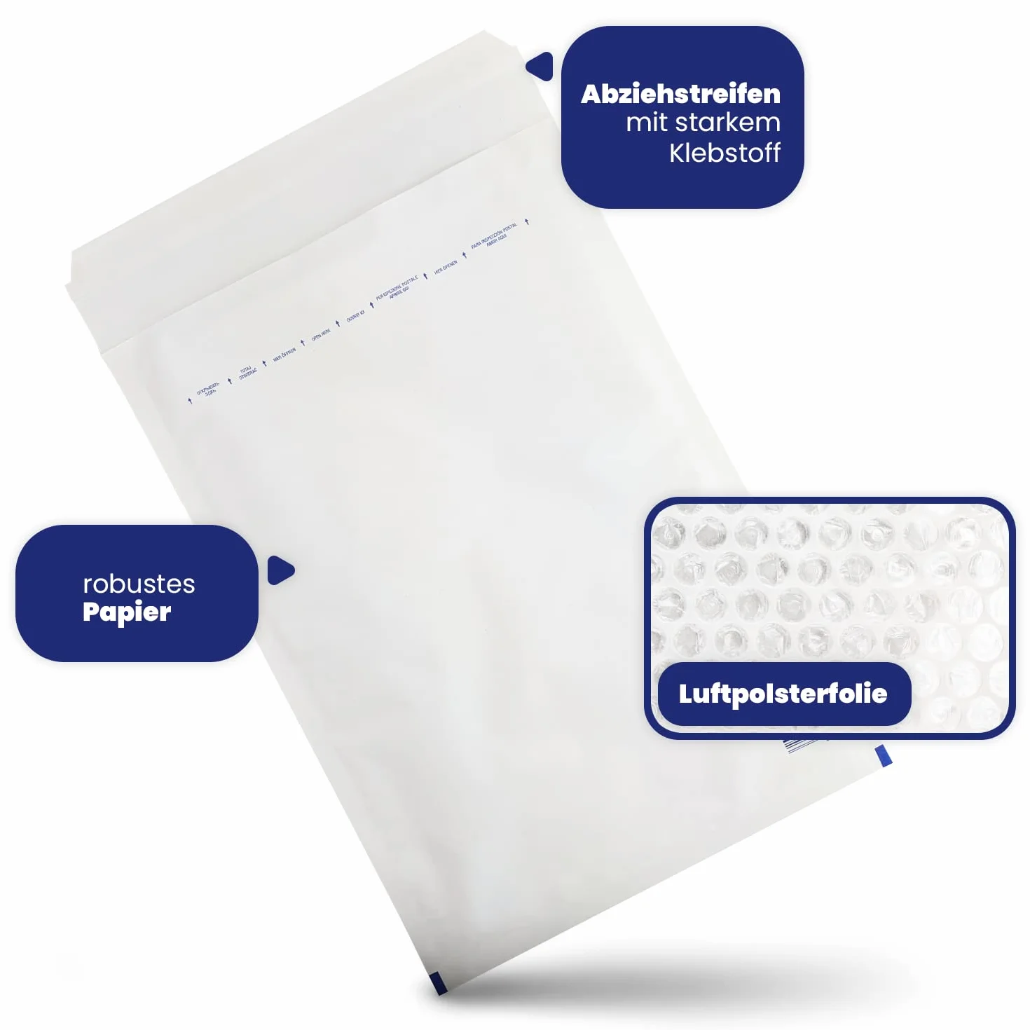 Sobres acolchados con burbujas de aire Netuno 50x DIN 20/K 370x480mm autosellados reciclables