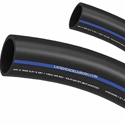 Suinga Tuberia agua potable 25mm 16 bar 50m | Tuberia 25 mm PE100 Alimentaria alta densidad | Tuberia Polietileno banda azul AENOR, negro
