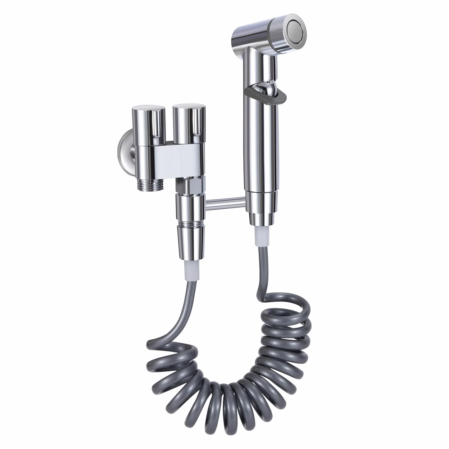 Kit de Rociador de Bidé de Acero Inoxidable con Válvula de Control Dual y Soporte