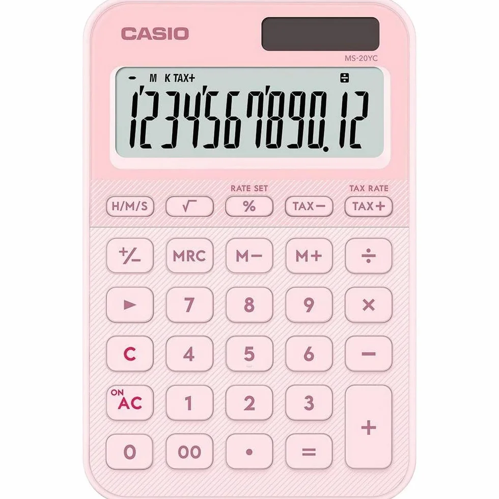 CASIO MS-20YC Calculadora de Escritorio Rosa Claro