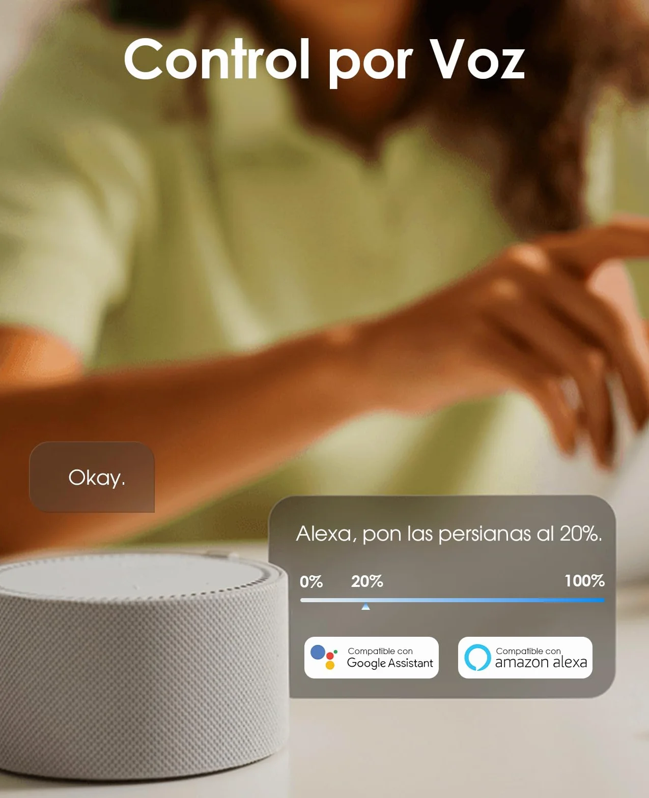 Interruptor de Persiana Inteligente con control por Porcentaje, 80 * 80mm Interruptor de Persiana Wifi, Control por Voz Compatible con Alexa/Google Home/Smart Life, Requiere Cable Neutro