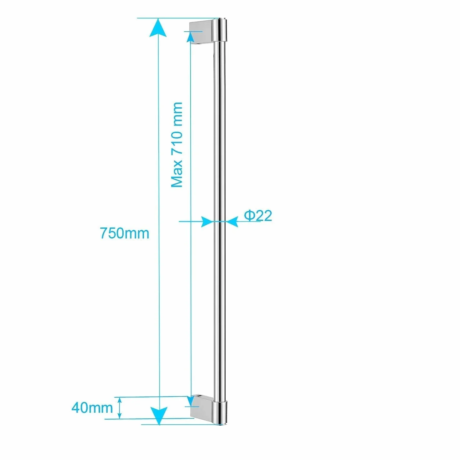 ONECE Barra de Ducha Acero Inoxidable 75 cm, Columna Ducha Sin Grifo | Lnstalación Ajustable, Soporte de Cabezal de Ducha Ajustable, Ducha de Mano y Manguera, Cromo