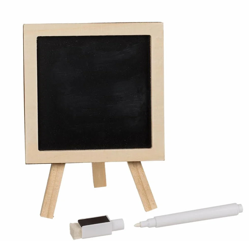 Pizarra magnética retro con bolígrafo y soporte, 10 cm, 1 unidad en pantalla