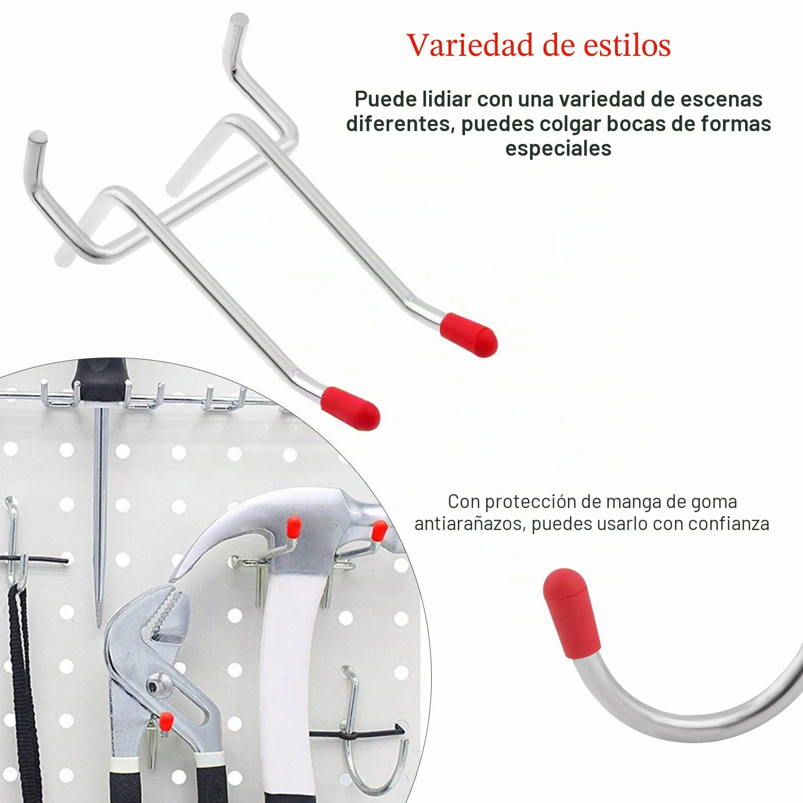 Pegboard Hooks Surtido, Peg Board Hook Attachments Conjunto y organización Storage Tienda Tools, para Organizar Varias Herramientas ( 230 piezas)
