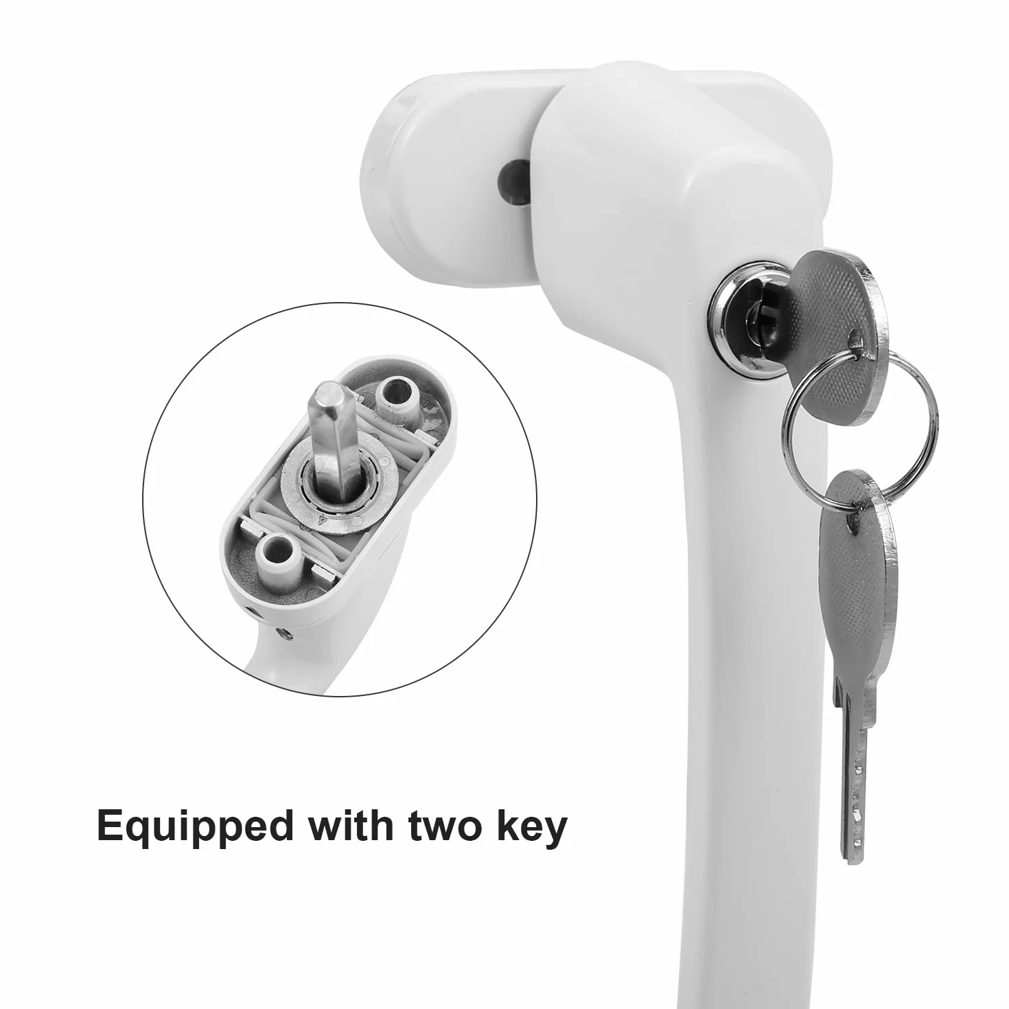 Sonnewelt 4 tiradores de seguridad para ventana con cerradura, aluminio, seguridad infantil con cerradura de 35 mm de longitud, cierre con llave, mango de ventana blanco