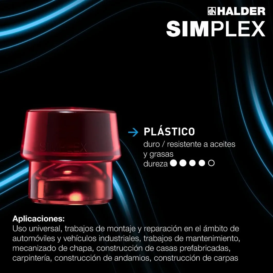 HALDER 3026.050 - Maza de goma + acetato Simplex Ø 50 mm