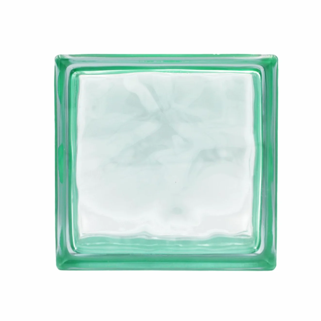 Bloque de vidrio Reflejos Ondulado color Verde | cm 19x19x8 | Unidad de venta 1 caja de 6 pzas | Euro/pza. 5,50
