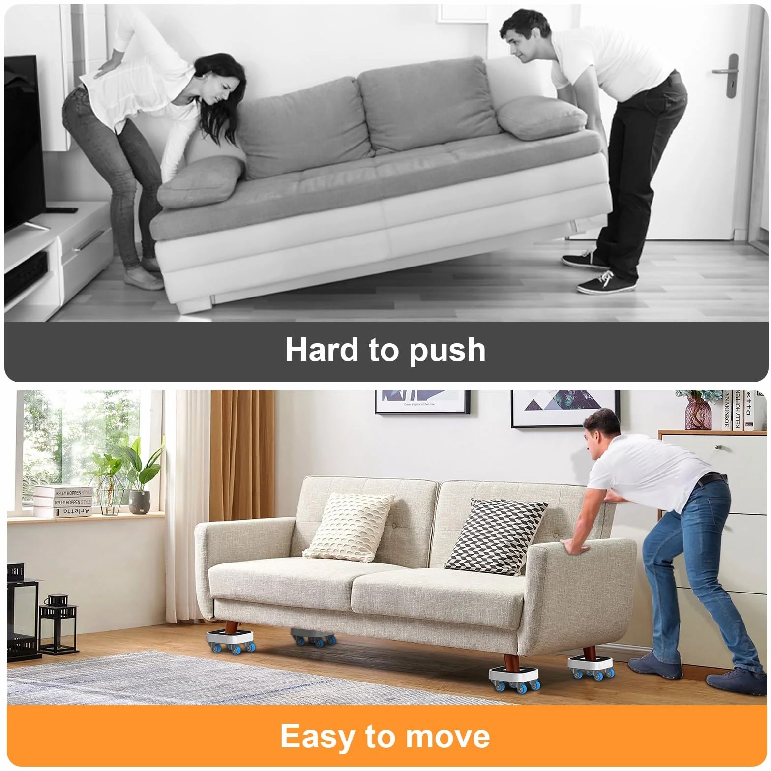 NIUXX Ruedas para Mover Muebles, Juego para Mover Muebles Pesados, con Ruedas Giratorias de 360 Grados, Fácil de Mover, Adecuado para Varios Tipos de Muebles, Capacidad Máxima de Carga de 350 kg