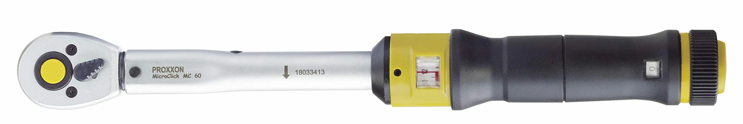 Proxxon 23350 Llave dinamométrica (carraca, Cierre de conmutación), accionamiento Cuadrado de 3/8", para 12-60 NM, Longitud Total: 370 mm