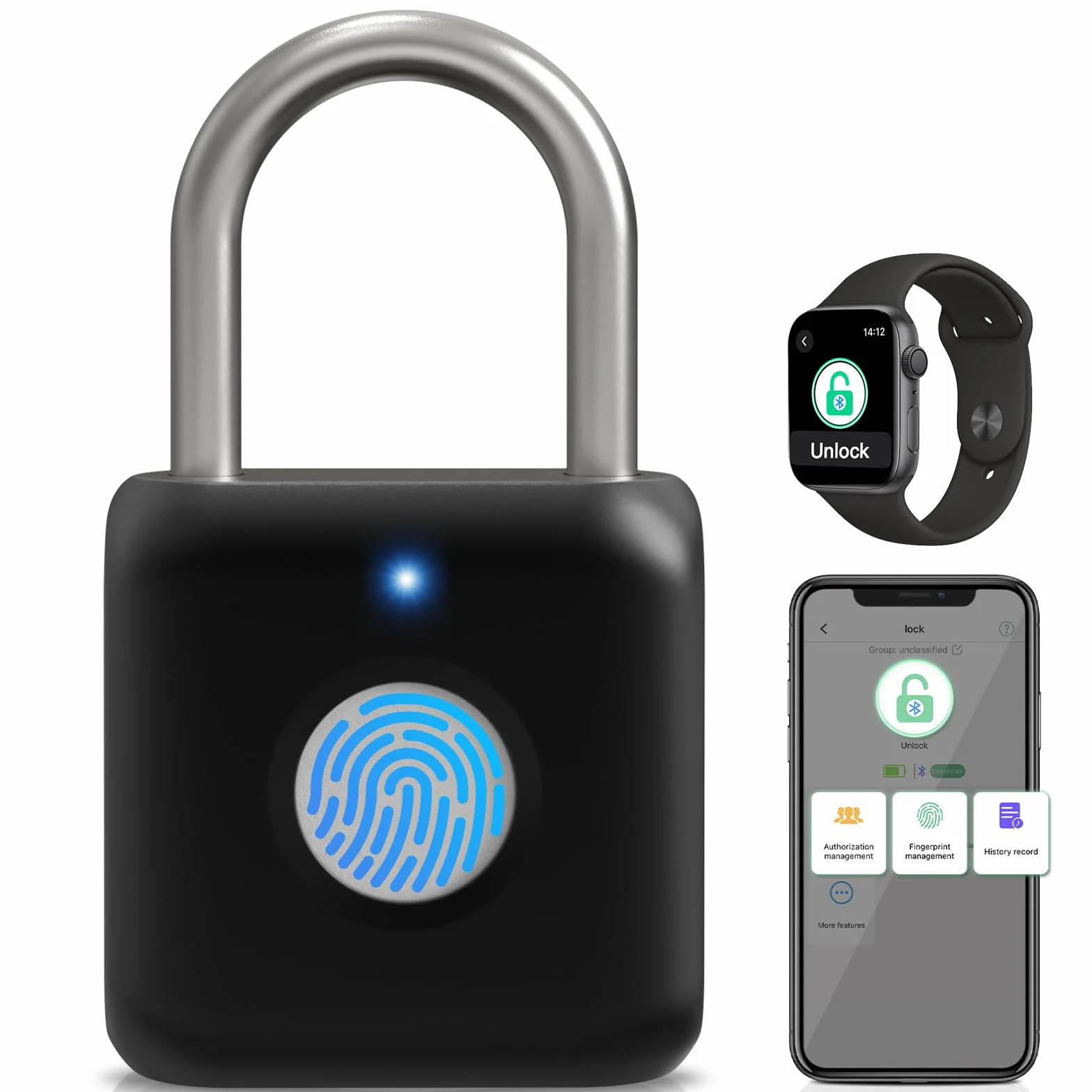 Anweller Anweller Smart Lock - Candado biométrico con huella dactilar
