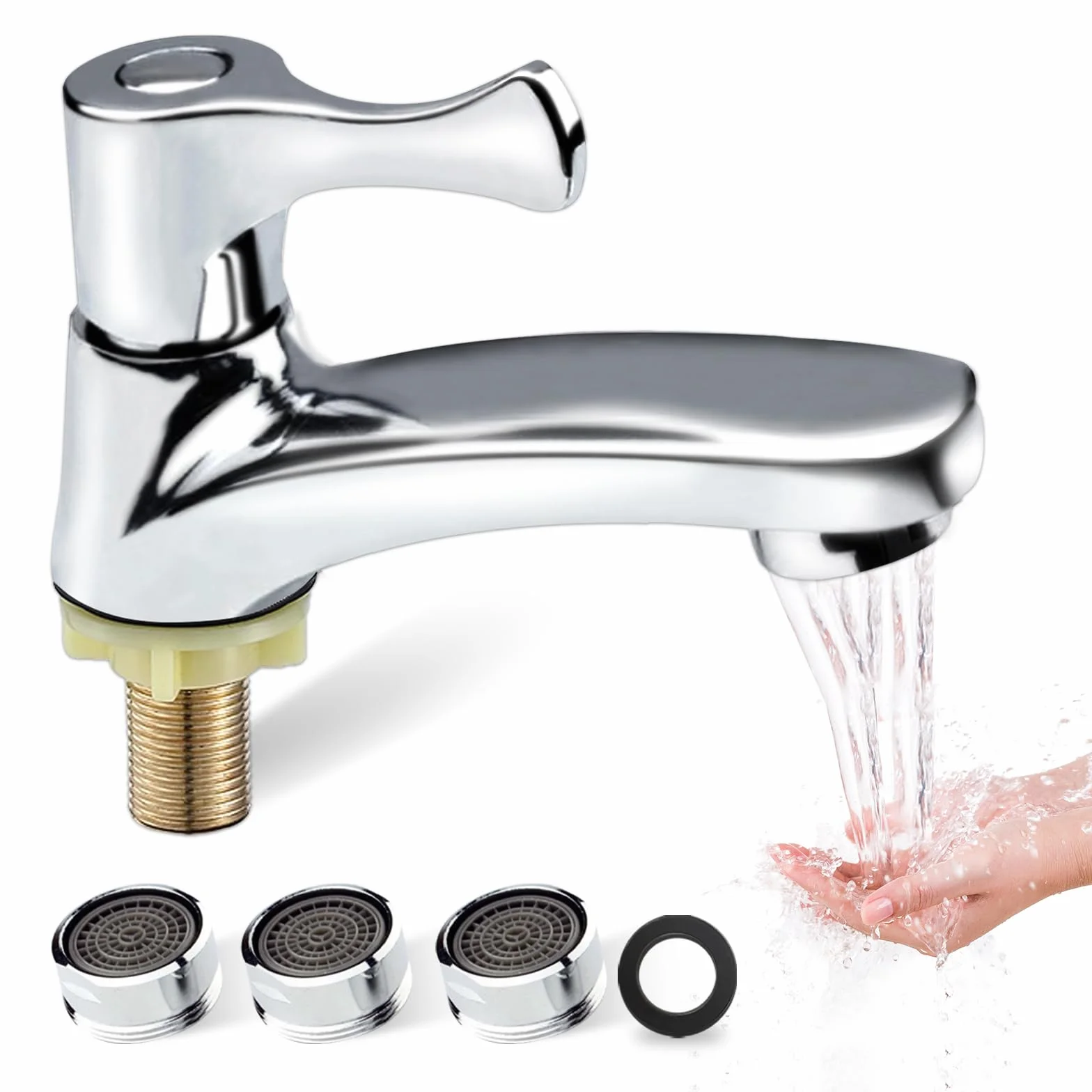 Grifo de Agua Fría Monomando para Baño, Invitados y Bar - Incluye 3 Filtros