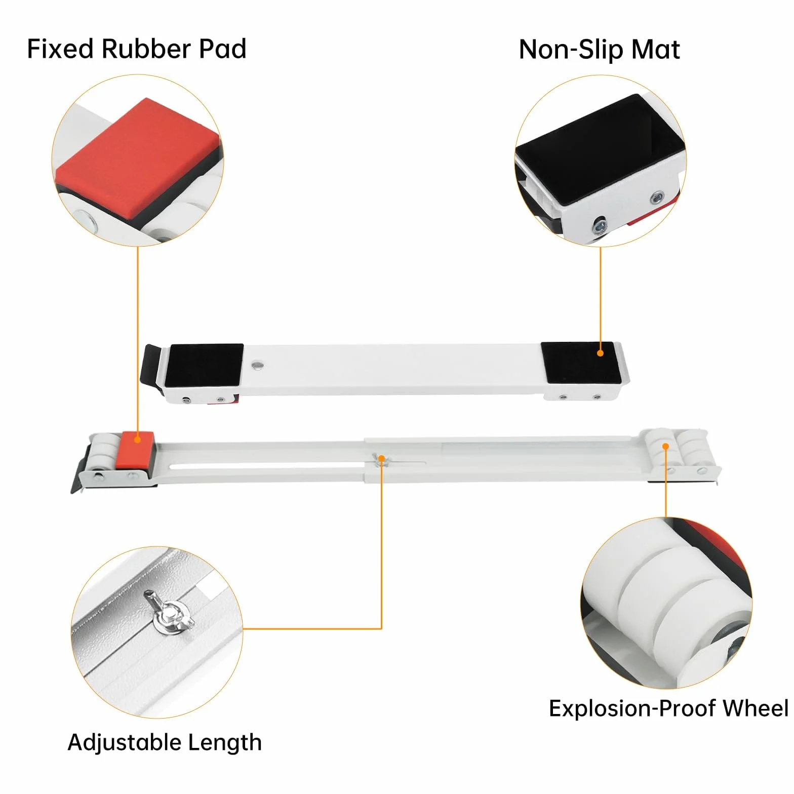 2 unidades de soporte ajustable para lavadoras, ruedas de muebles de acero inoxidable, pueden soportar 300 kg, ruedas de transporte de muebles con base antideslizante de goma para