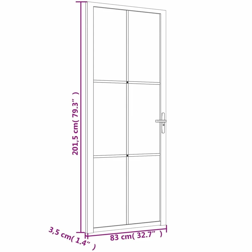 Toshilian Puerta Interior Cristal Puerta Puerta Cristal para Cocina Cuarto de Baño Blanco, 83x201,5 cm, Vidrio ESG y Aluminio