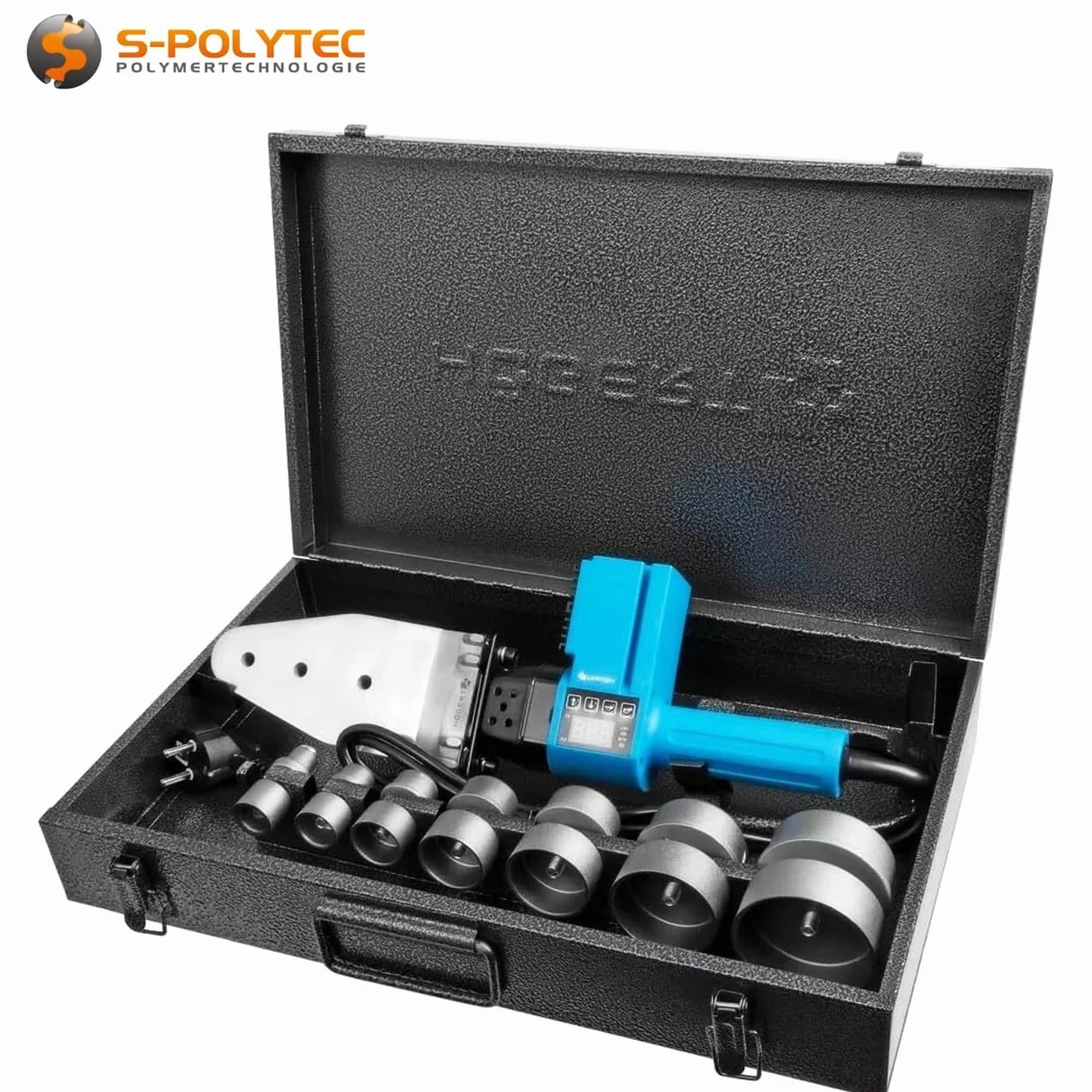 Soldadora profesional para soldadura a tope de PPR, PE, PVC, PP, PB, PPN 16-63 mm, soldador de tubos de plástico en maletín, pantalla digital hasta 300 °C (máquina de soldadura de manguitos, PPR)