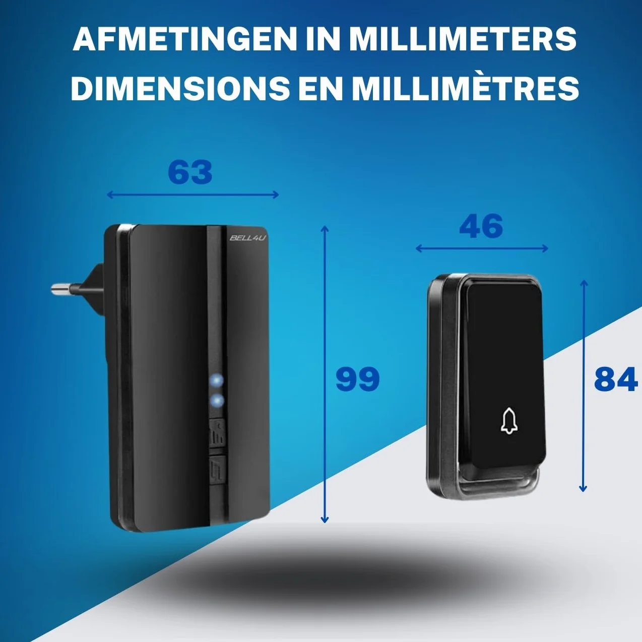 Timbre Inalámbrico 5 Receptor IP65 Impermeable 100m 4 Niveles Volumen 51 Melodías Hogar