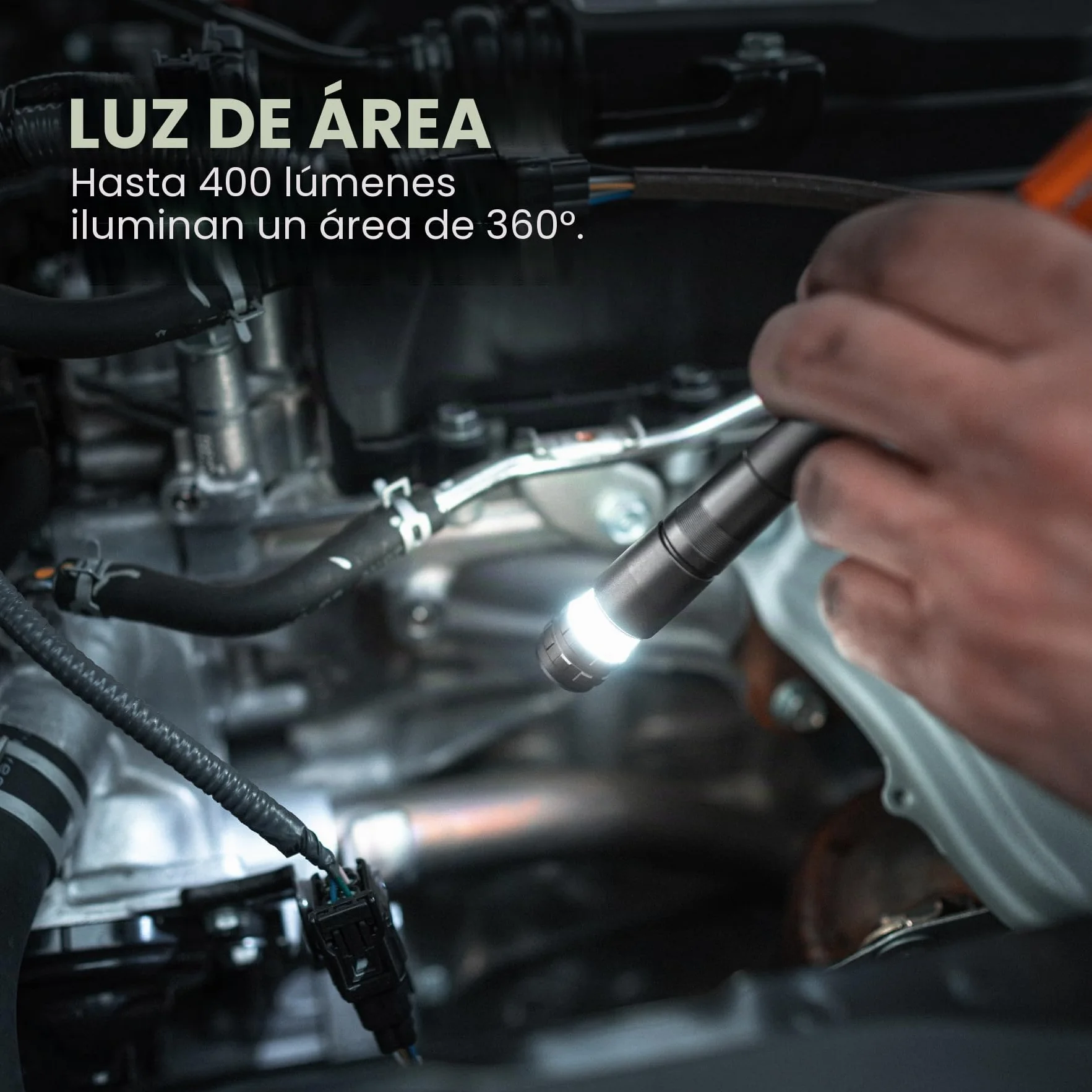 NEBO Inspector 500+ Bolígrafo con Luz - Recargable de 500 Lúmenes en Tamaño de Bolsillo con Clip de Acero - Cable de Carga USB, Impermeable IPX7 y Base Magnética