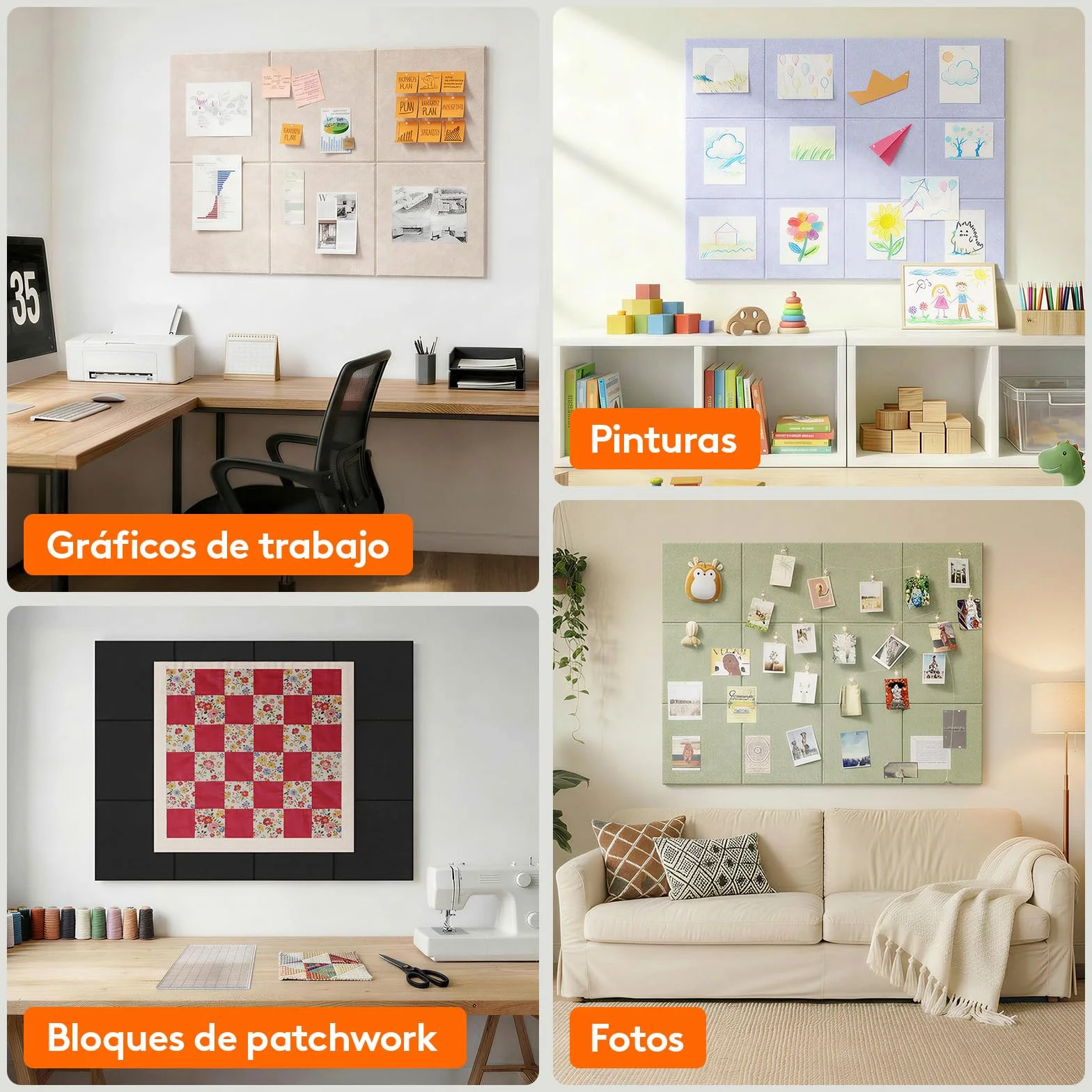 Lifewit Gran Tablero de Corcho Adhesivo 120x90 cm 12 Paquetes con 50 Pines