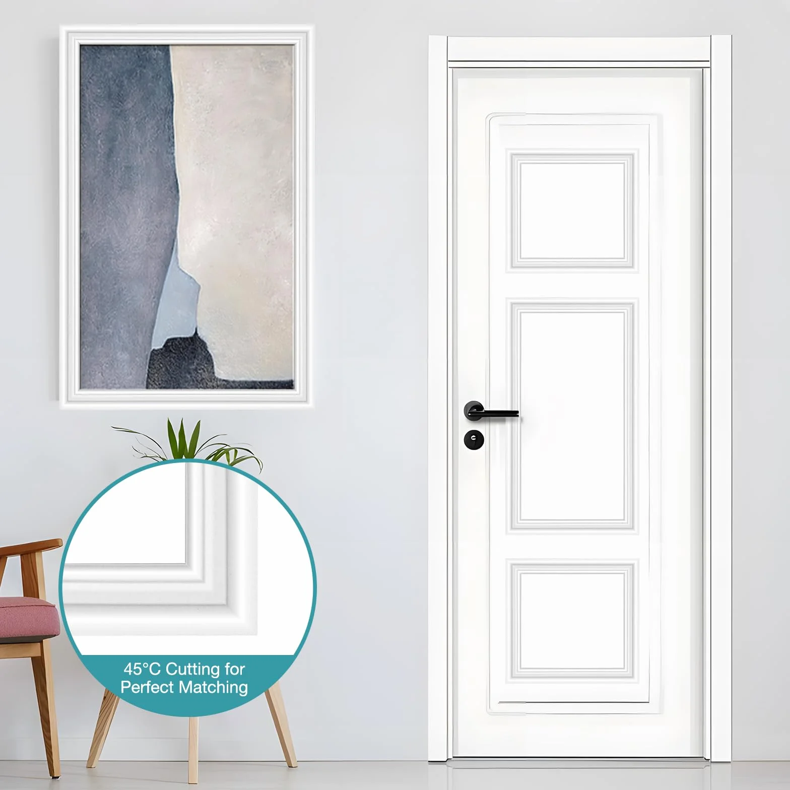 Molduras de pared autoadhesivas flexibles para techo decoración DIY (blanco, 22mm x 6m)