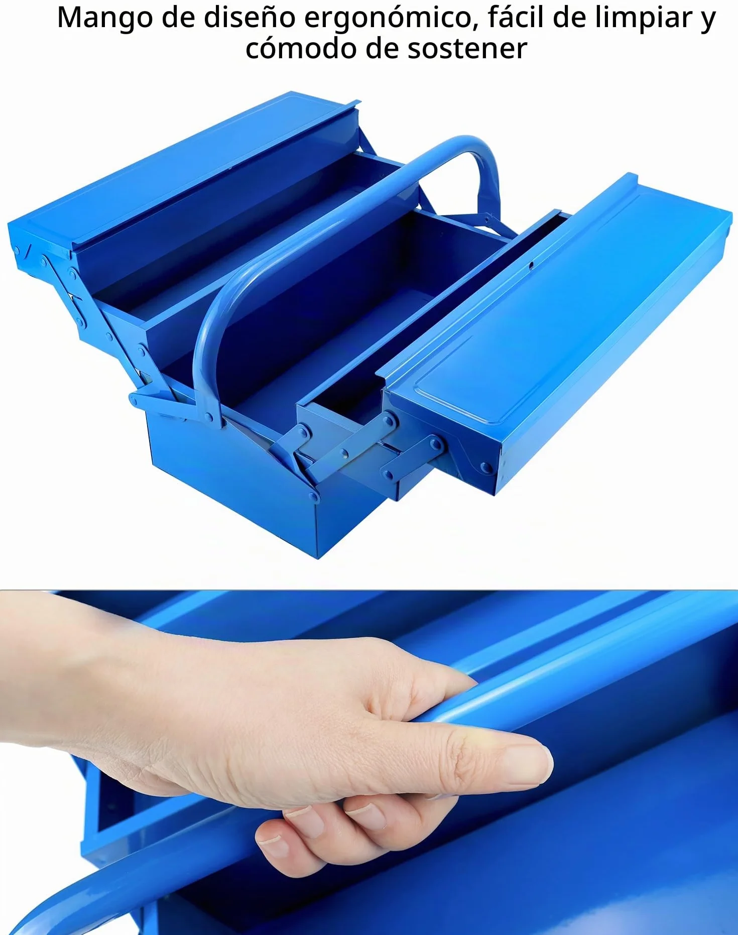 QWORK® Caja de herramientas, caja de herramientas de metal, 400 * 200 * 200mm