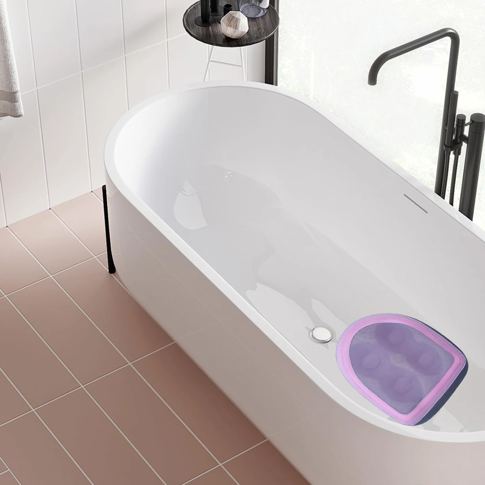 Asiento de refuerzo de bañera de hidromasaje, asiento de bañera de hidromasaje inflable con taza de succión 18.5x14.6x5.9in con 2 en 1 válvula reforzador de piscina de spa reutilizable para adultos