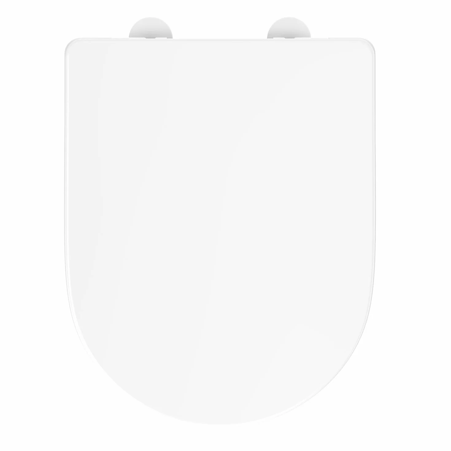 YEAUPE PRO Tapa WC Universal Forma de D [LARGO], Asiento de Inodoro de Cierre Suave con Liberación Rápida para una Fácil Limpieza, 45 x 36,1 x 5cm, Incluye plantilla de instalación