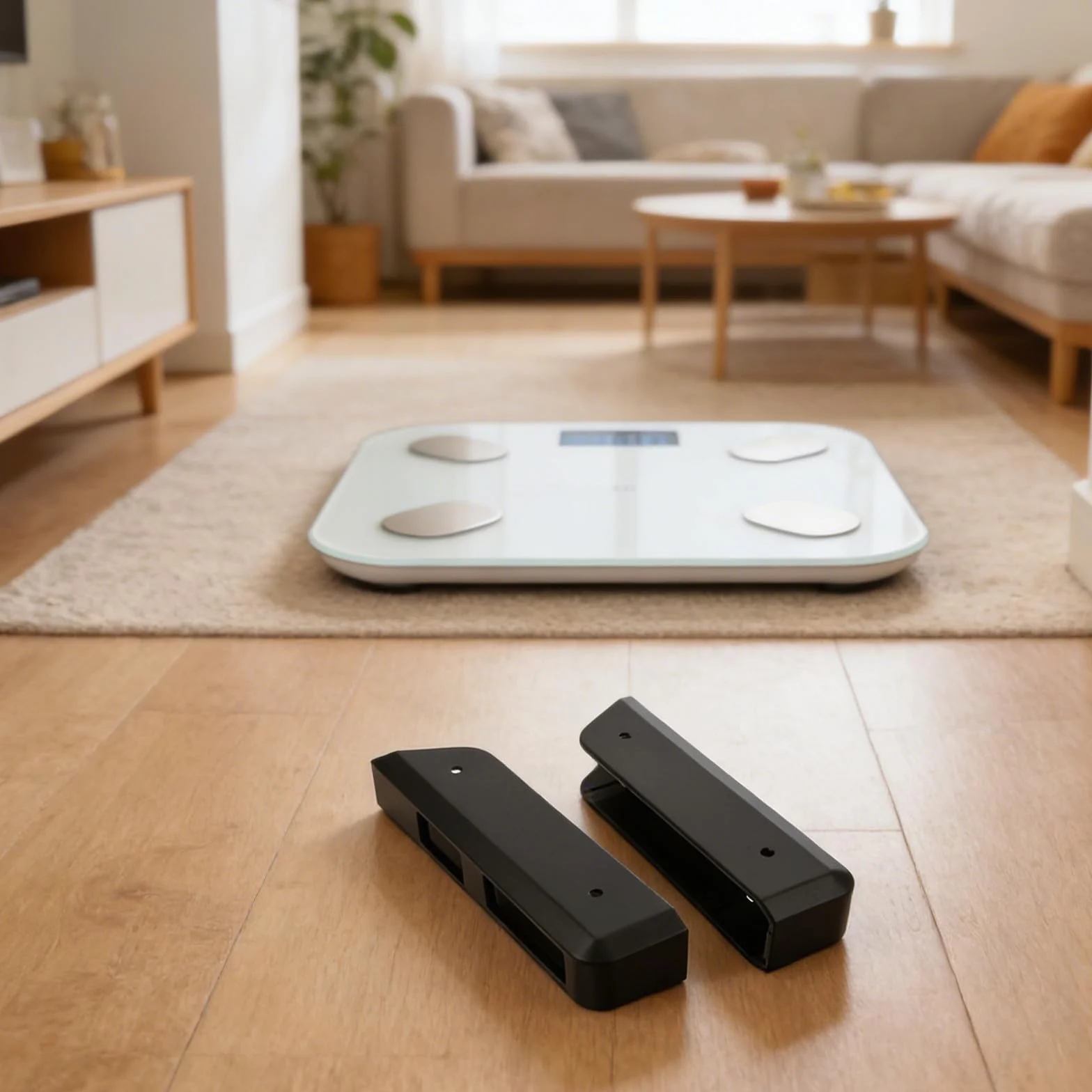 STOBAZA Soporte de Pared para Báscula de Acrílico Negro Instalación Rápida y Portátil