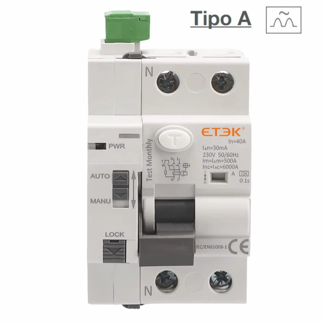 interruptor Diferencial Rearme Automatico Superinmunizado 2P 40A 30mA 6Ka TIPO A. Diferencial SI Auto Rearmable Super Inmunizado. Carril Din.