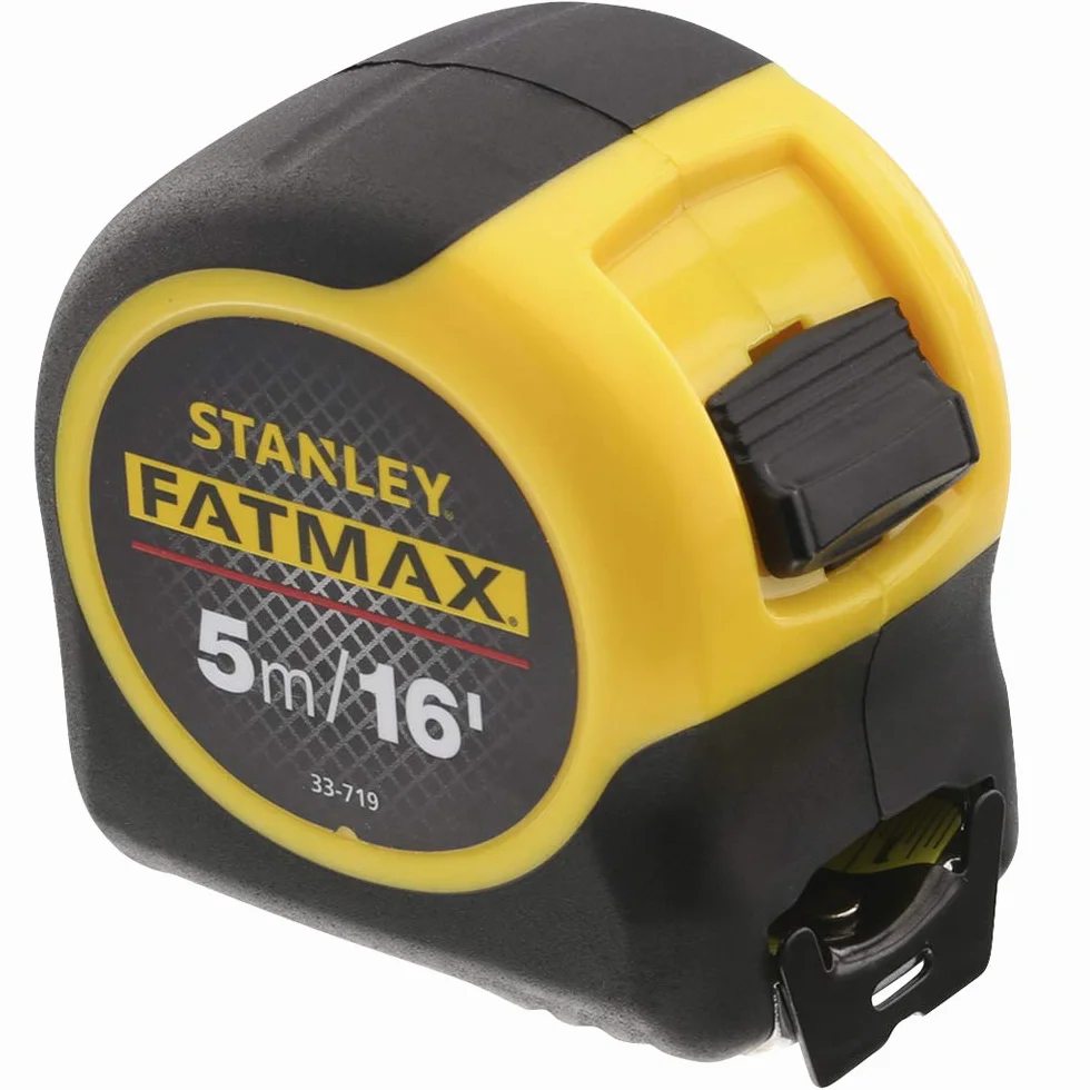 STANLEY FATMAX 0-33-719, Flexómetro 5 metros, Blade Armor, 3 ganchos, Revestimiento de Mylar más resistente