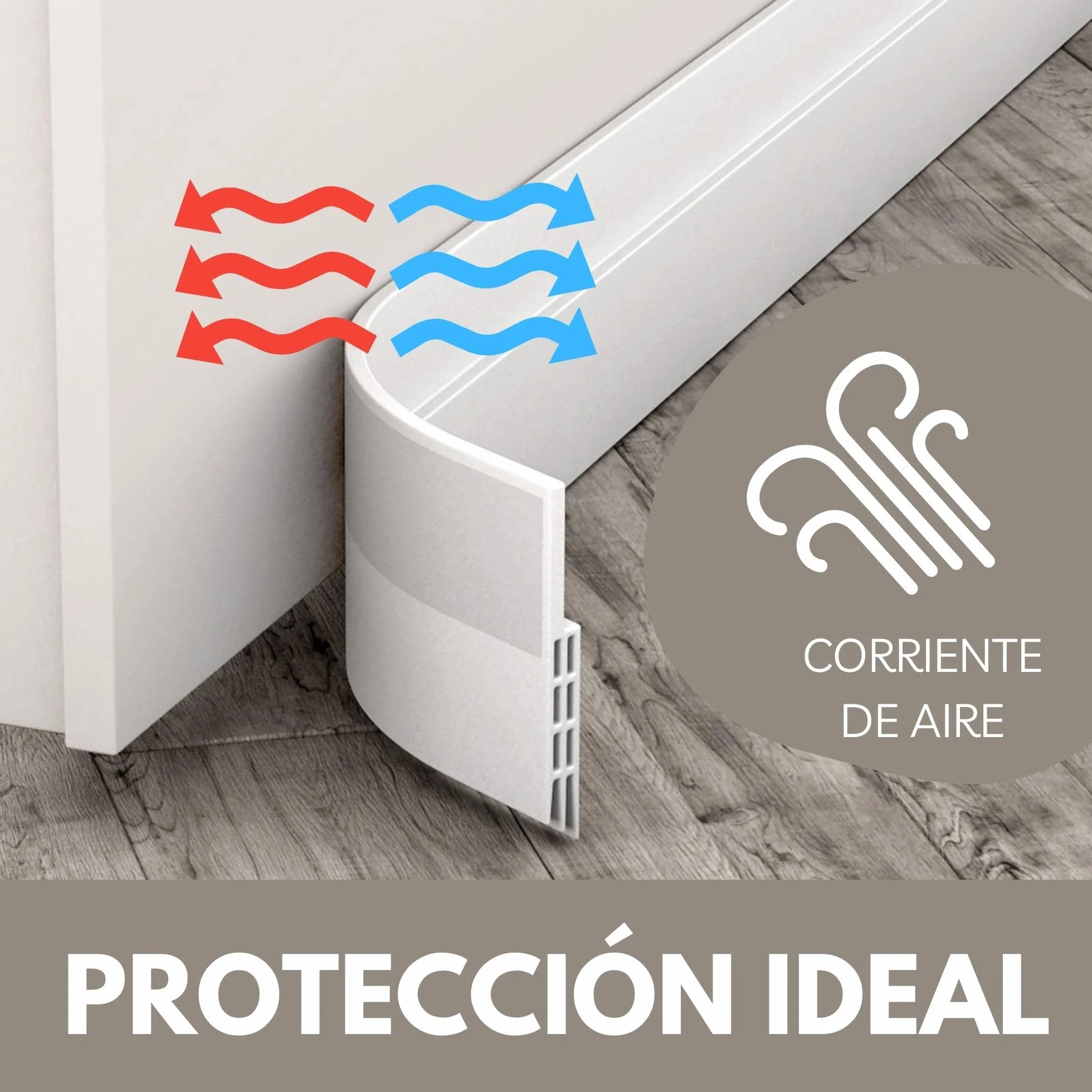 Vellure® Burlete puerta entrada contra corrientes de aire - NUEVO burlete puerta exterior autoadhesivo (rápido y sencillo) Insonorización, protección contra el frío y sellado (1x blanco)